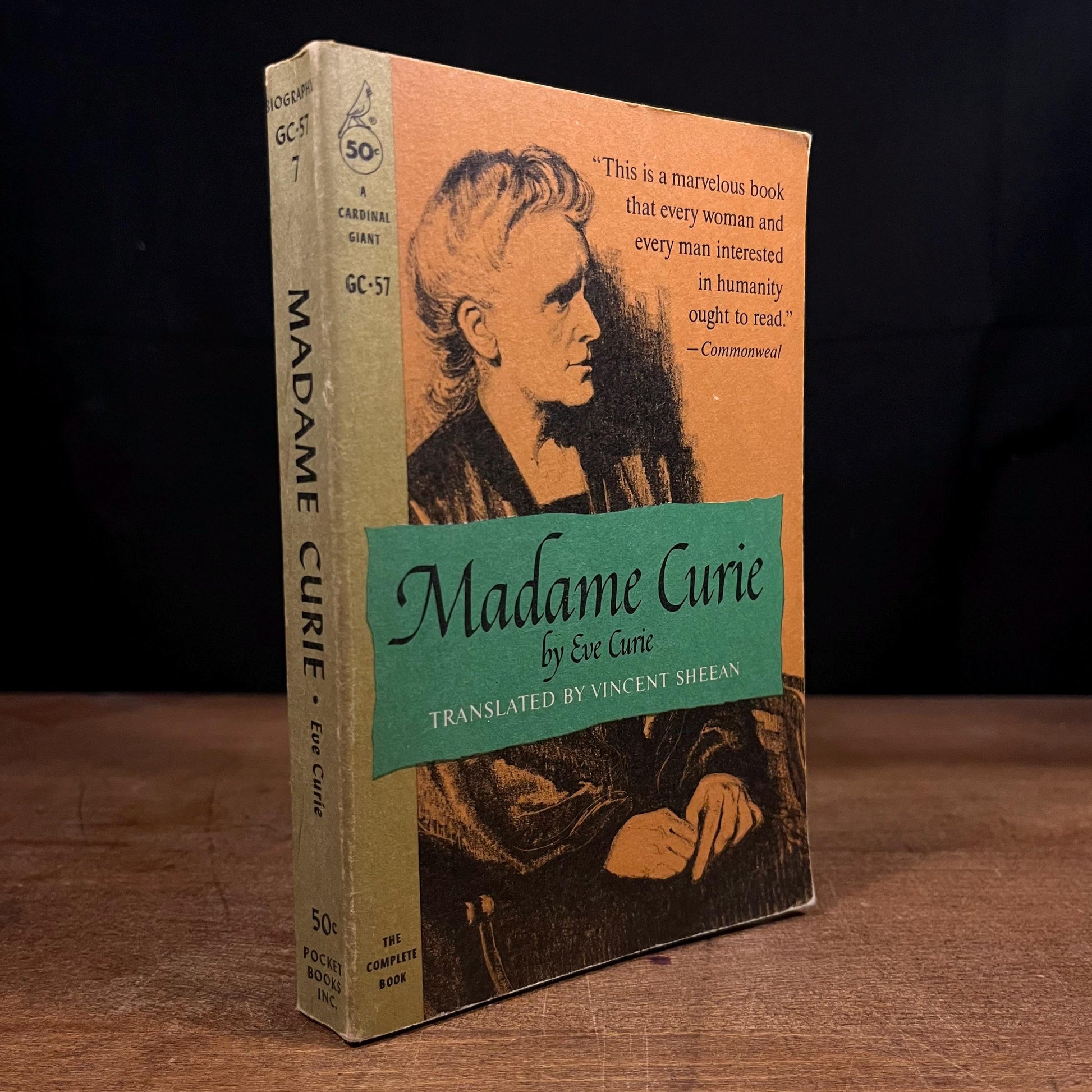 Madame Curie: A Biography by Eve Curie (1958) Vintage Paperback Book