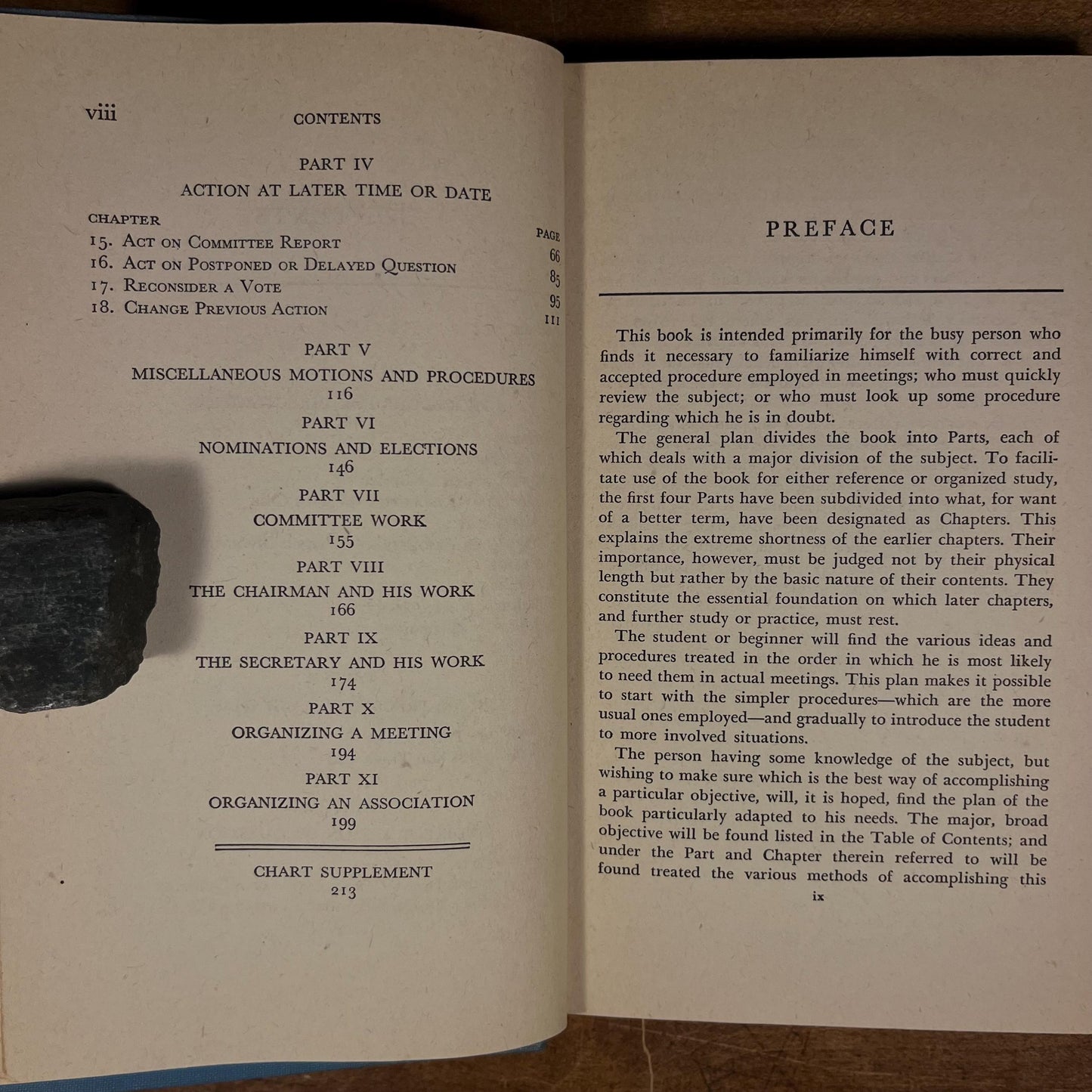 Essentials of Parliamentary Procedure: For the Expeditious and Orderly Conduct of Meetings by Z. and J. Moore (1944) Vintage Hardcover Book