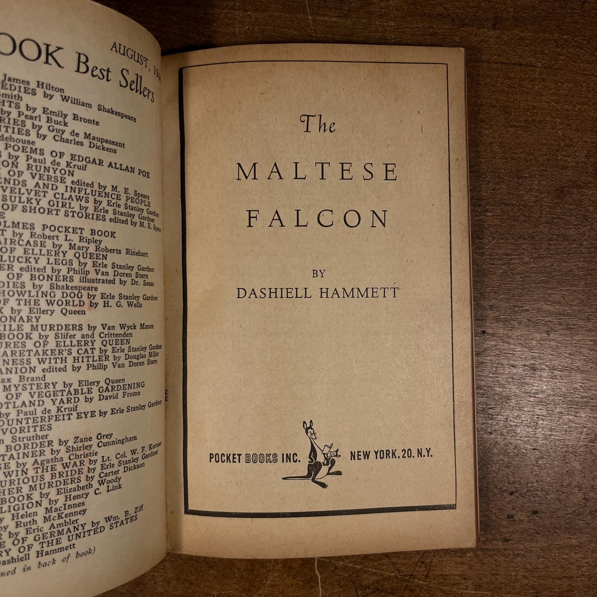 First Pocket Printing - The Maltese Falcon by Dashiell Hammett (1946) Vintage Paperback Book