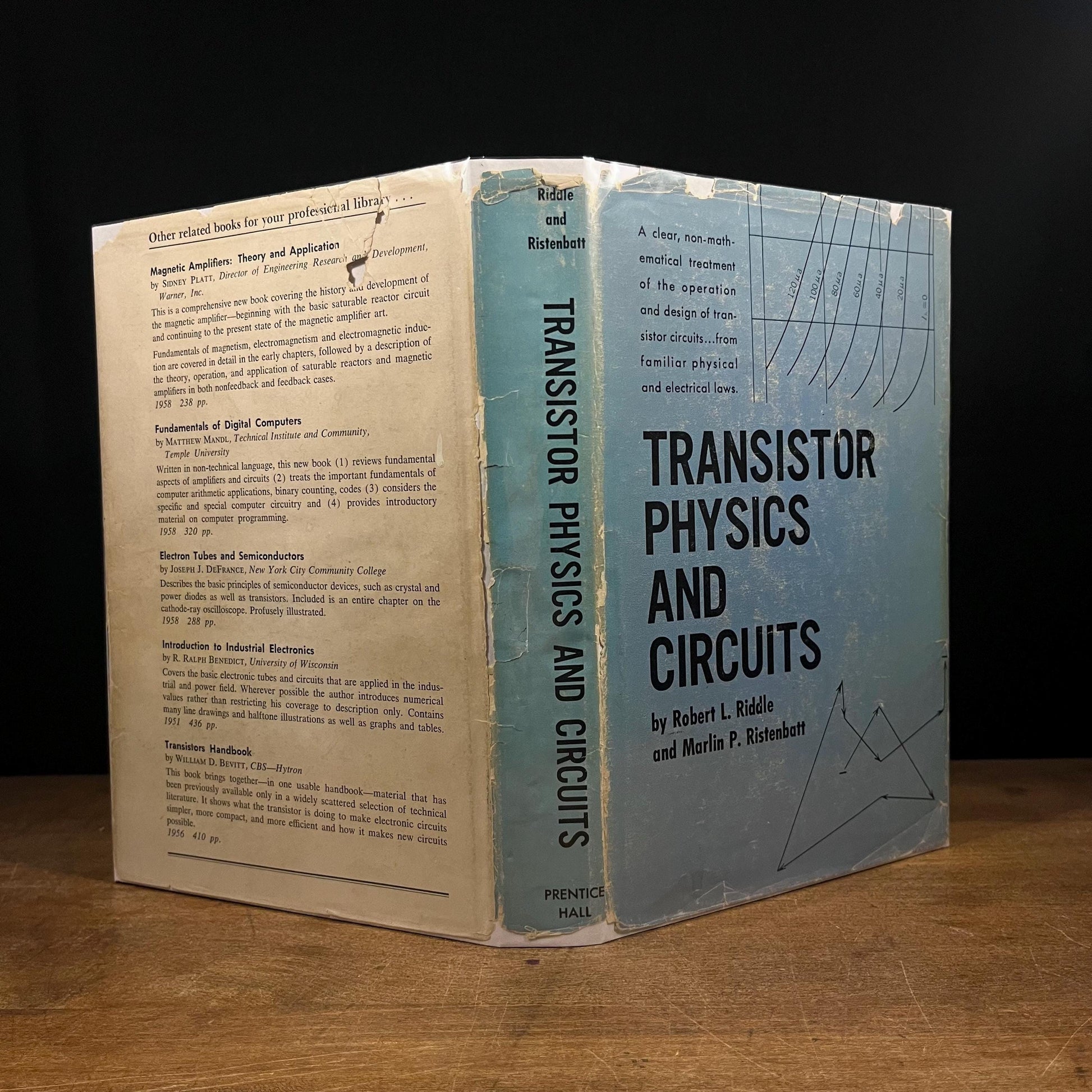 Third Printing - Transistor Physics and Circuits by R. L. Riddle and M. P. Ristenbatt (1958) Vintage Hardcover Book