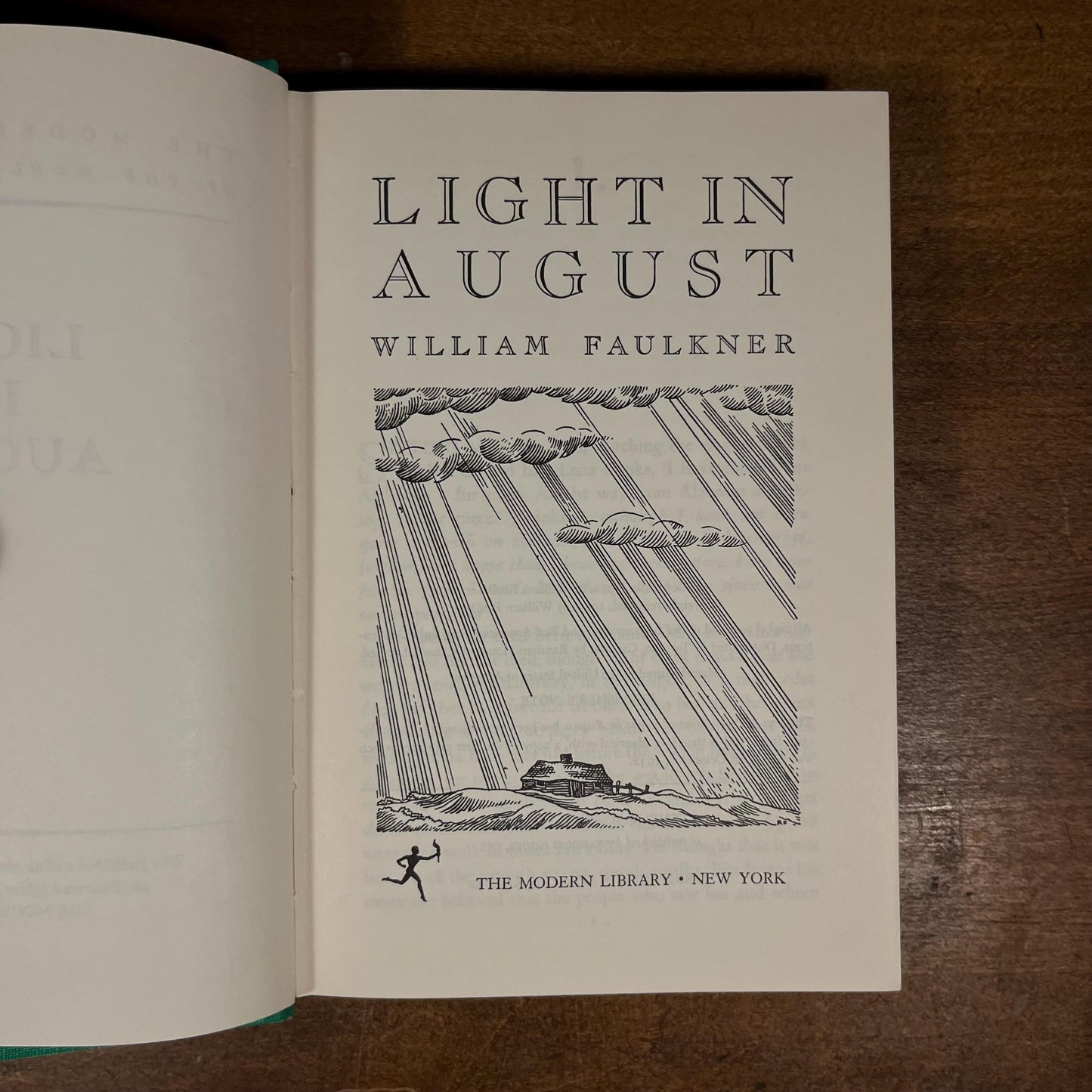 Modern Library - Light In August by William Faulkner (1963) Vintage Hardcover Book