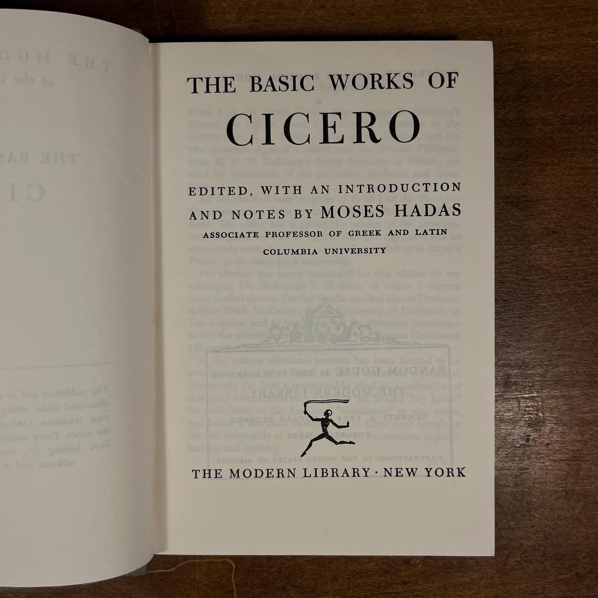 Modern Library - The Basic Works of Cicero by Moses Hadas (1951) Vintage Hardcover Book