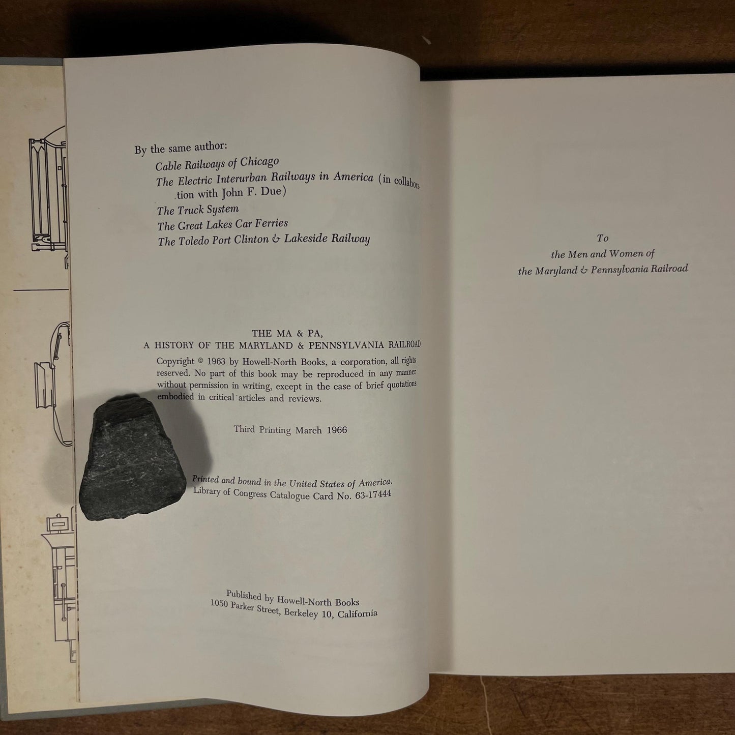 Third Printing - The Ma and Pa: A History of the Maryland and Pennsylvania Railroad by George W. Hilton (1966) Vintage Hardcover Book