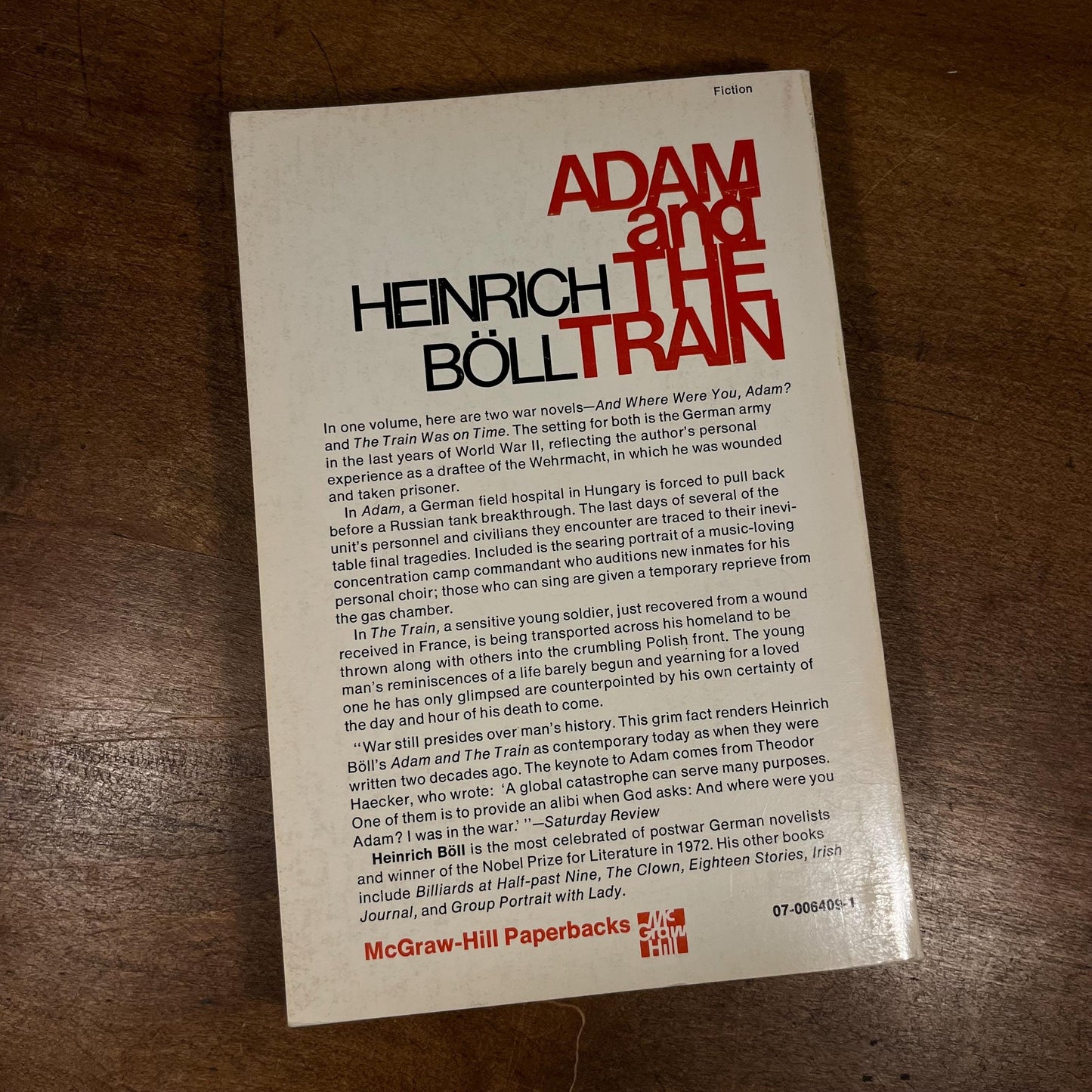 Adam and The Train by Heinrich Böll (1974) Vintage Paperback Book