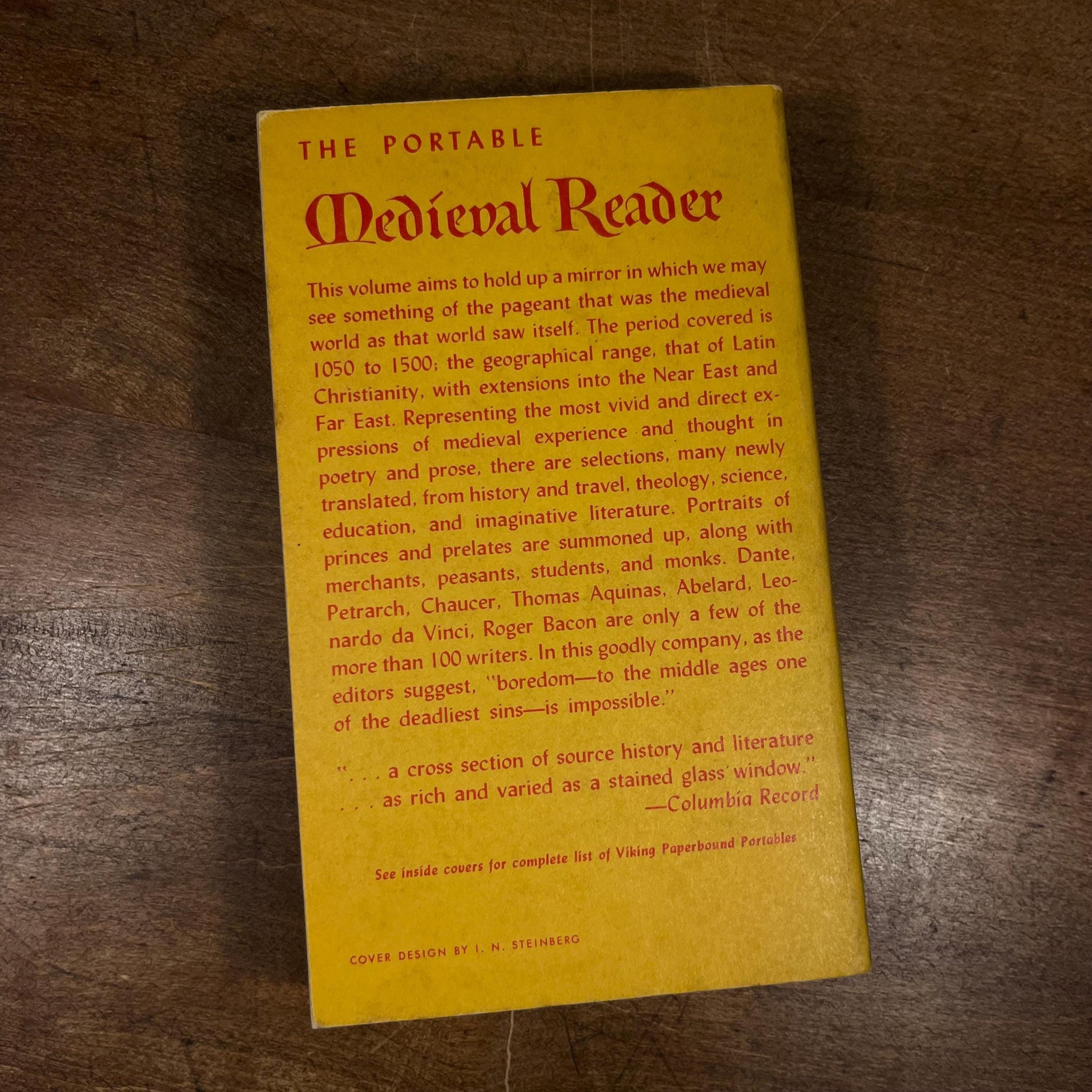 The Portable Medieval Reader by James Bruce Ross and Mary Martin McLaughlin (1960) Vintage Paperback Book