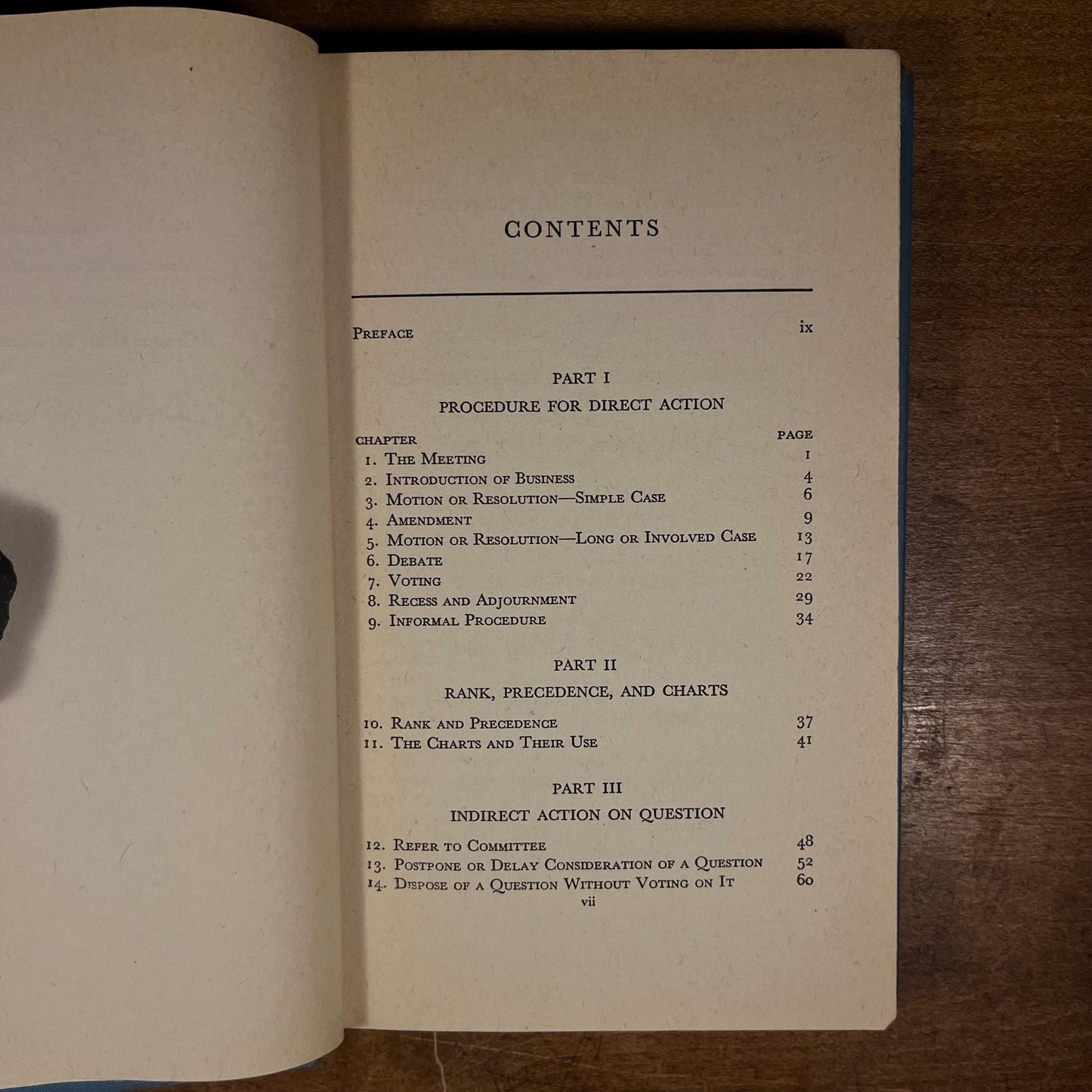 Essentials of Parliamentary Procedure: For the Expeditious and Orderly Conduct of Meetings by Z. and J. Moore (1944) Vintage Hardcover Book