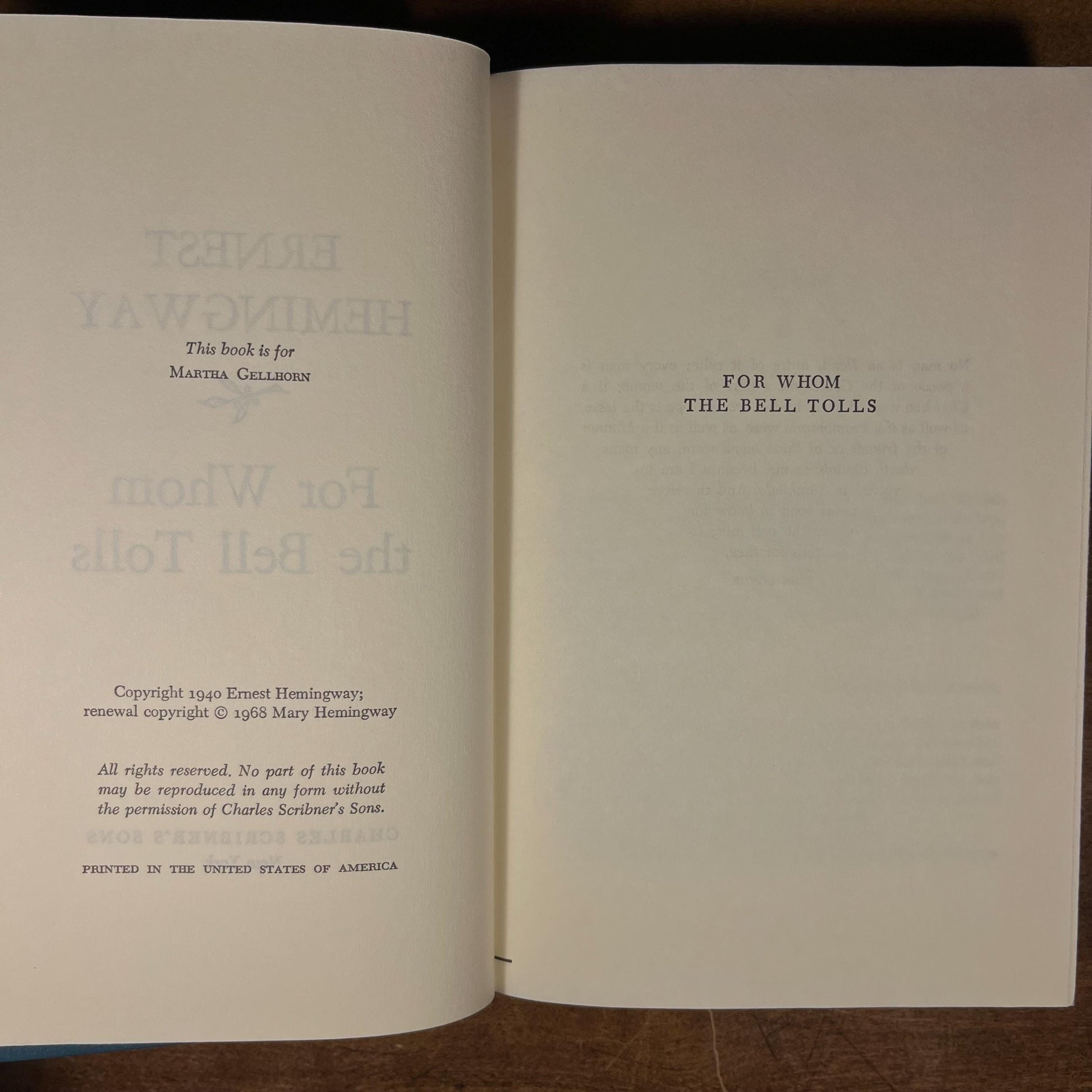 Ernest Hemingway Collection: A Farewell to Arms, The Sun Also Rises, and From Whom the Bell Tolls (1970s) Vintage Hardcover Books