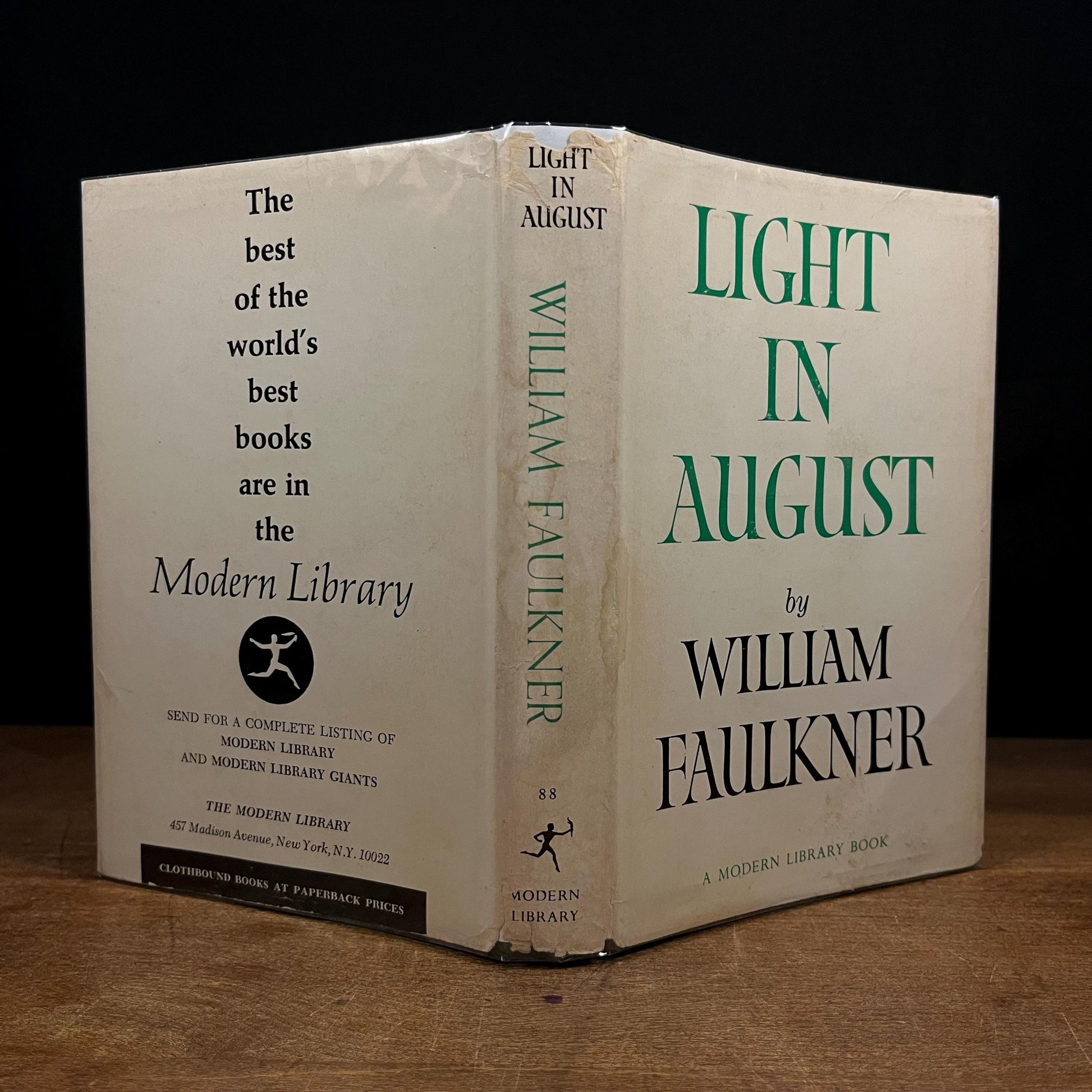 Modern Library - Light In August by William Faulkner (1963) Vintage Hardcover Book