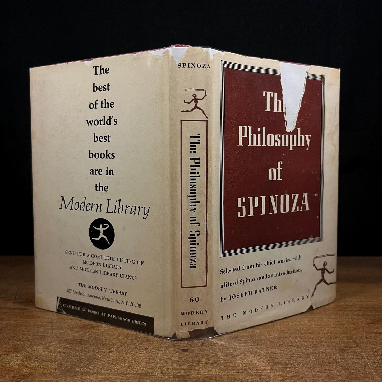 Modern Library - The Philosophy of Spinoza by Joseph Ratner (1954) Vintage Hardcover Book