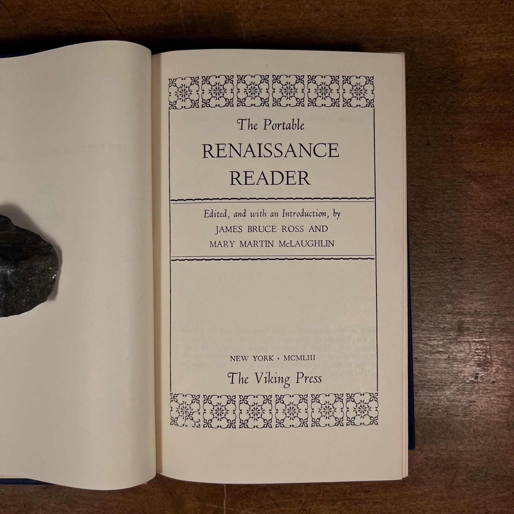 First Printing - The Portable Renaissance Reader by James Bruce Ross and Mary Martin McLaughlin (1953) Vintage Hardcover Book