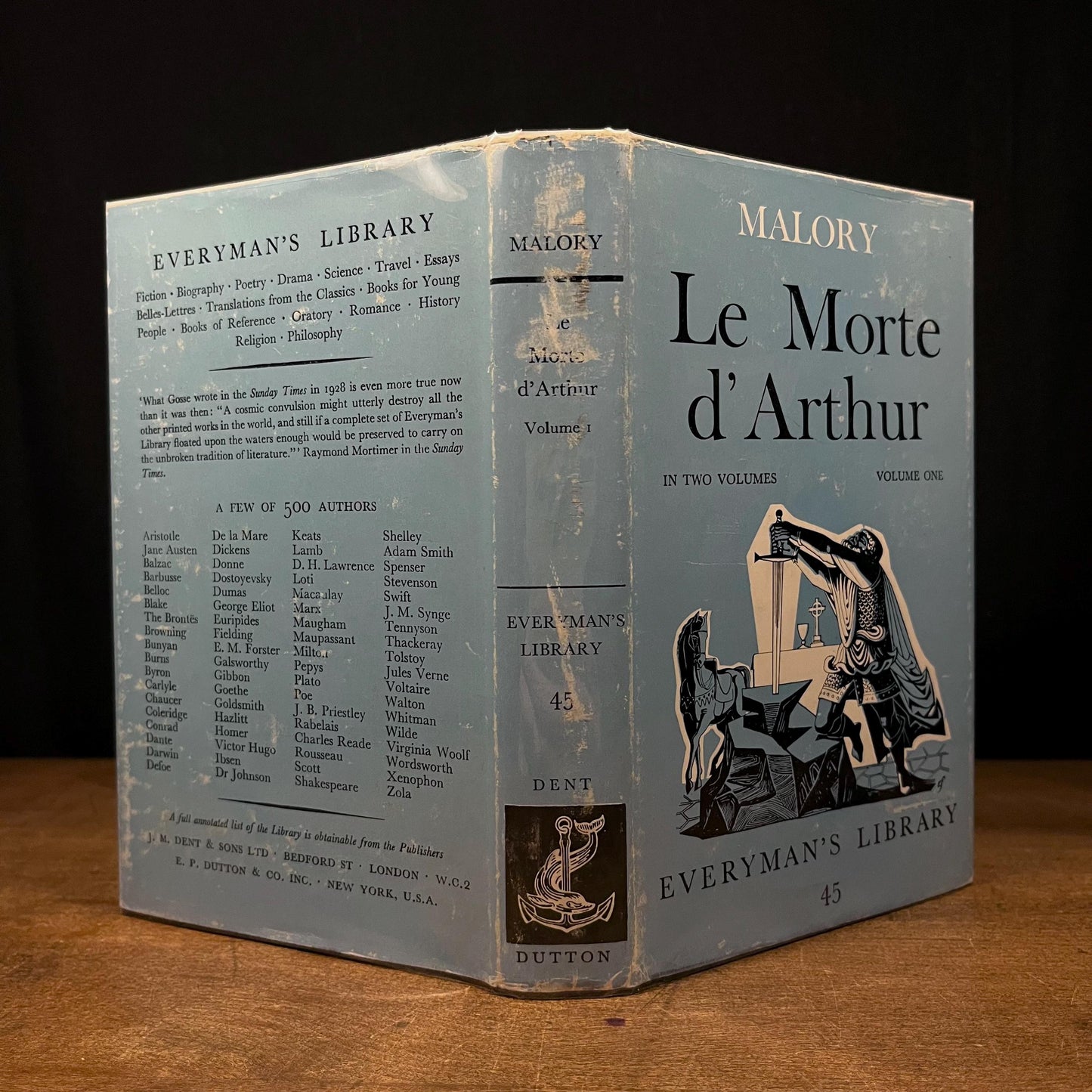 Everyman’s Library - Le Morte d’Arthur in Two Volumes: Volume One & Two by Sir Thomas Malory (1961, 1963) Vintage Hardcover Book Collection