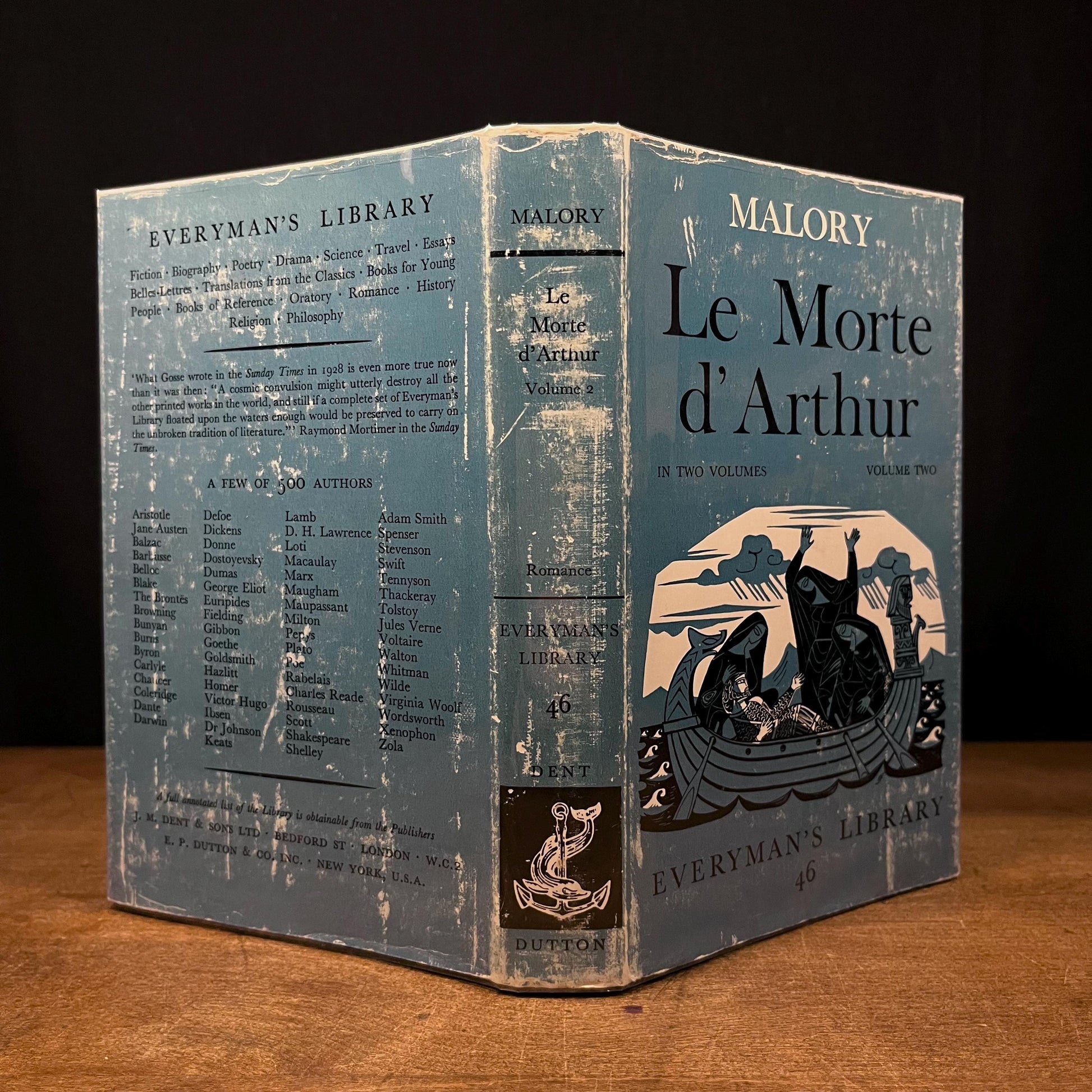 Everyman’s Library - Le Morte d’Arthur in Two Volumes: Volume One & Two by Sir Thomas Malory (1961, 1963) Vintage Hardcover Book Collection