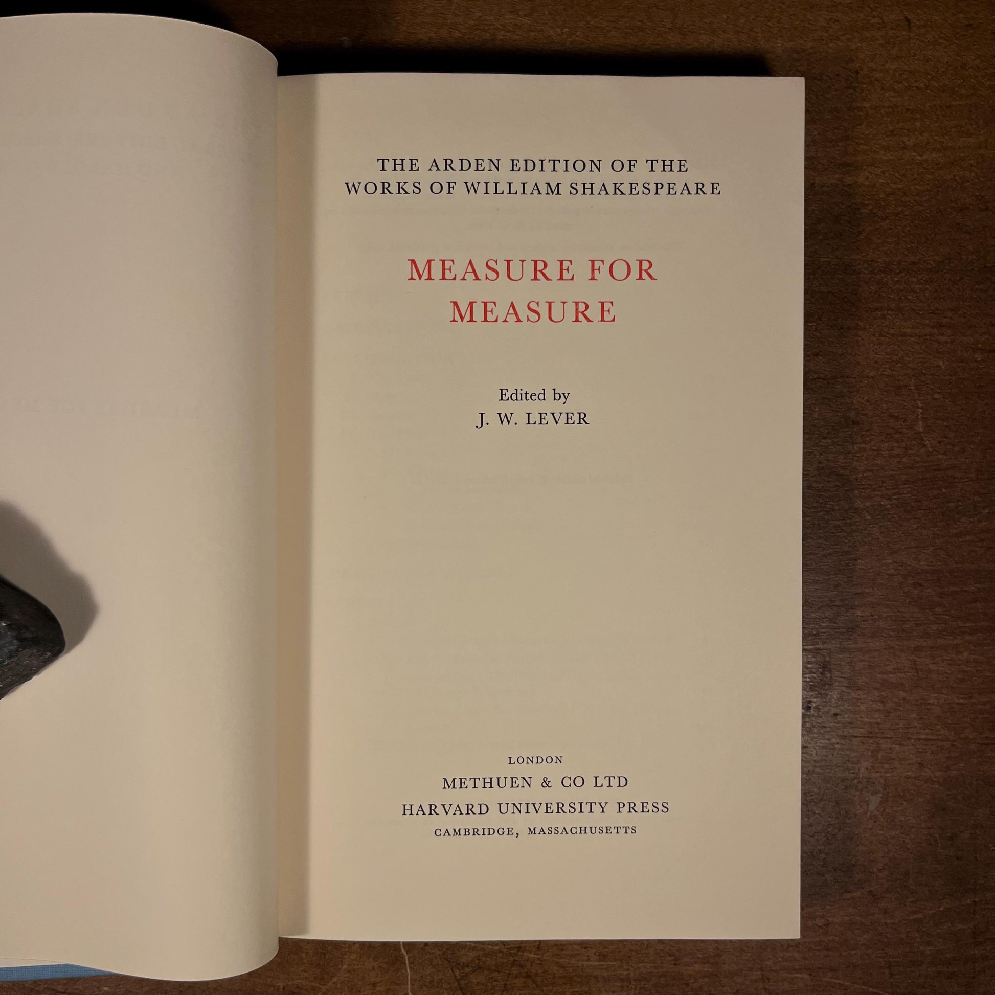 The Arden Shakespeare: Measure for Measure edited by J. W. Lever (1965) Vintage Hardcover Book