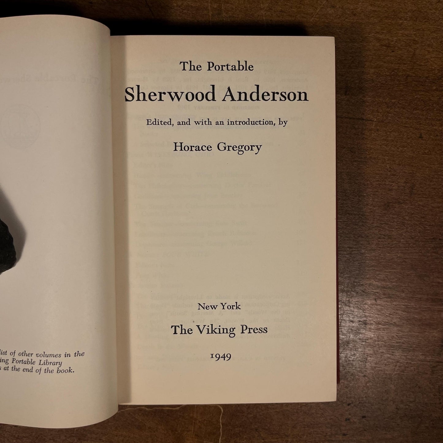 First Printing - The Portable Sherwood Anderson by Horace Gregory (1949) Vintage Hardcover Book