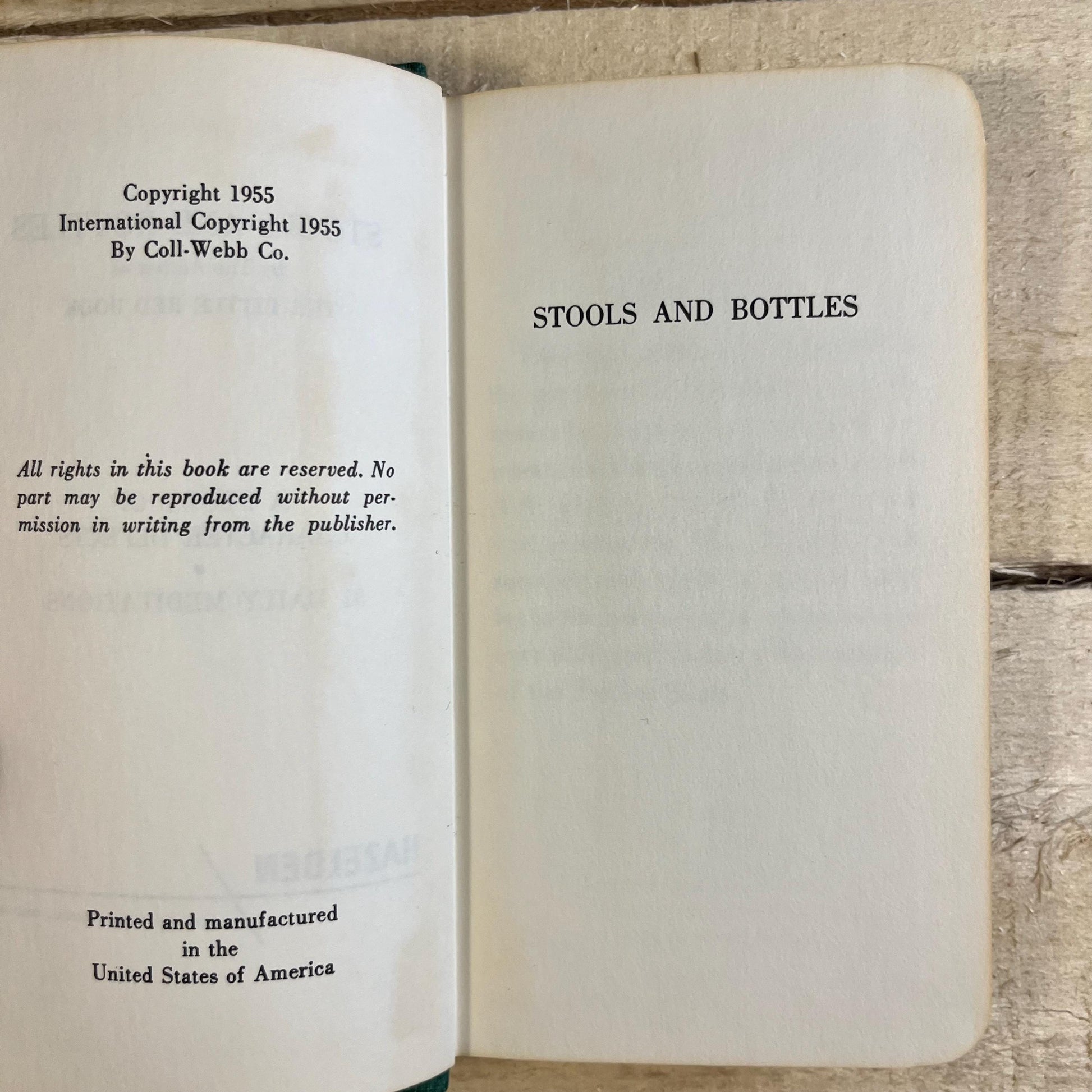 Stools and Bottles by the Author of The Little Red Book: A Study of Character Defects • 31 Daily Meditations (1960s) Vintage Hardcover Book