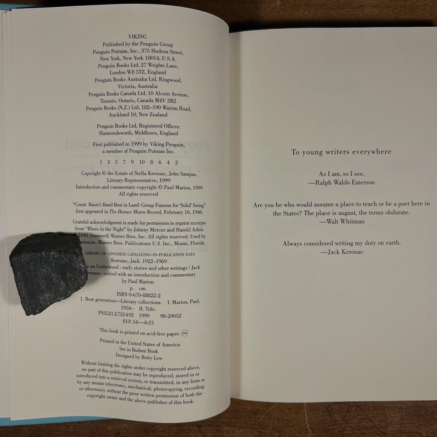 First Printing - Atop an Underworld: Early Short Stories and Other Writings by Jack Kerouac (1999) Vintage Hardcover Book