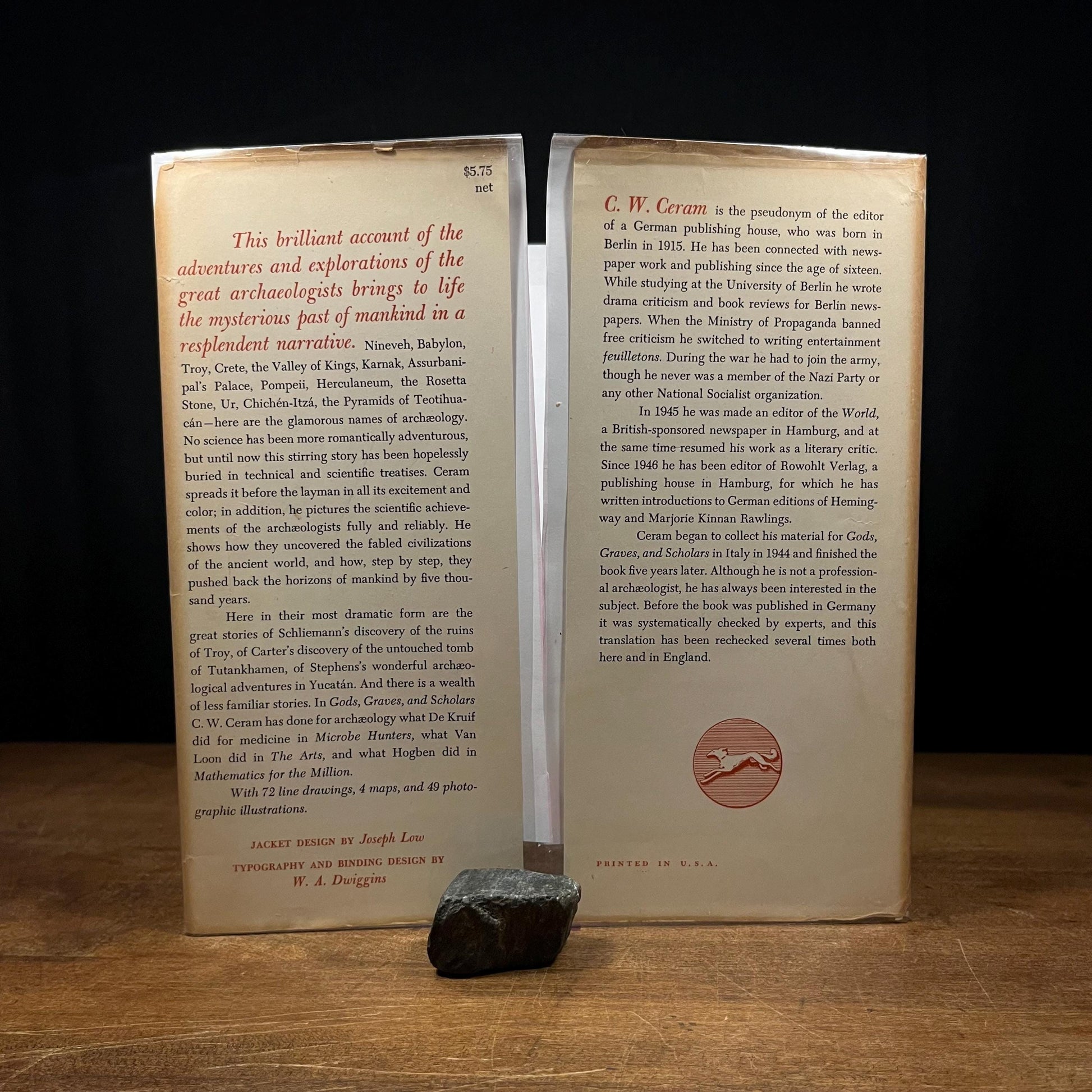 Gods, Graves, and Scholars: The Story of Archaeology by C. W. Ceram (1952) Vintage Hardcover Book