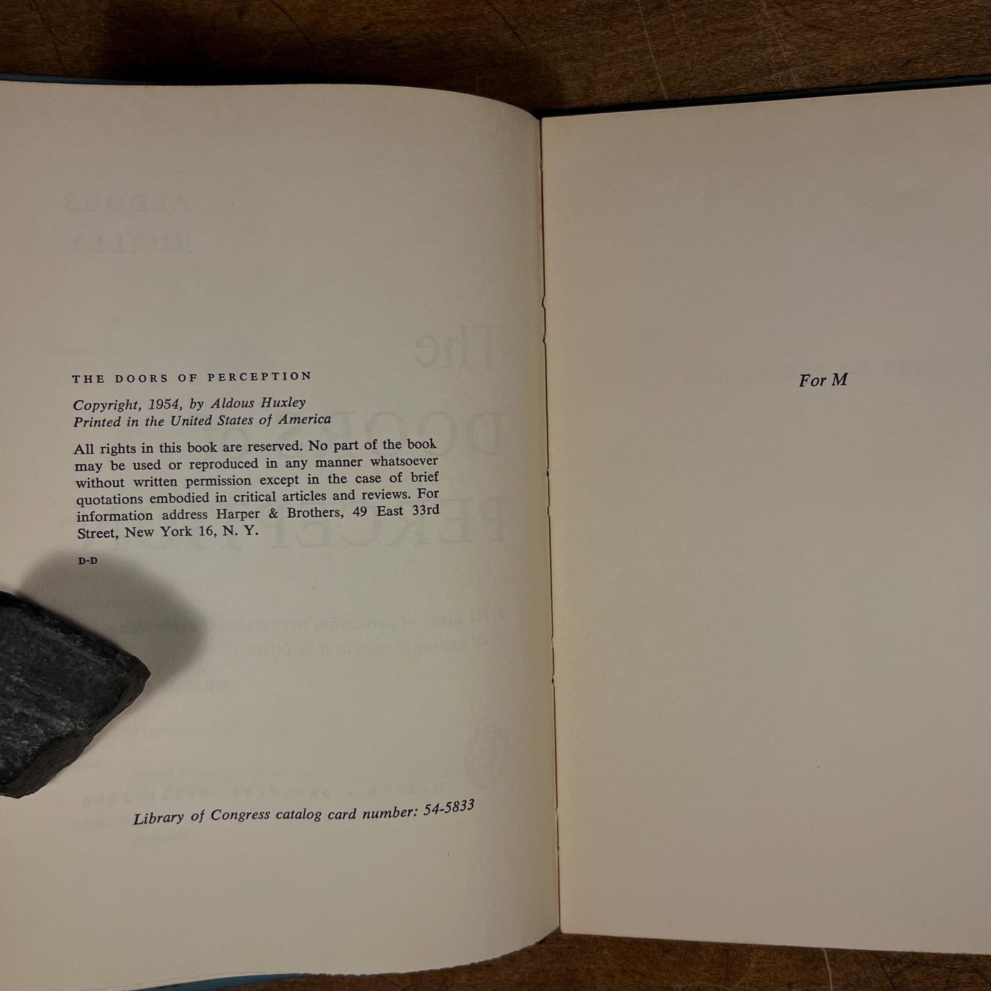 Early Printing - The Doors of Perception by Aldous Huxley (1954) Vintage Hardcover Book