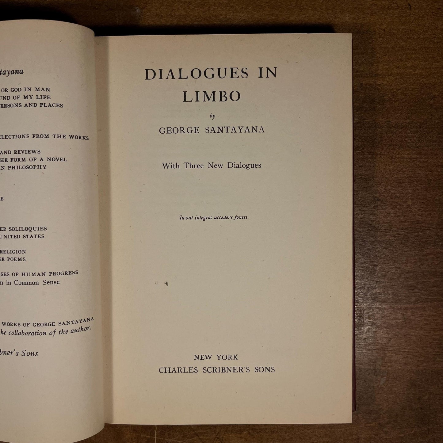 Dialogues in Limbo: With Three New Dialogues by George Santayana (1948) Vintage Hardcover Book