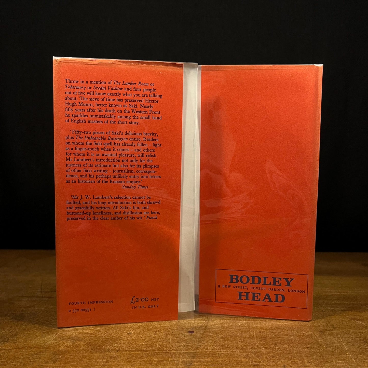 The Bodley Head Saki by J. W. Lambert (1973) Vintage Hardcover Book