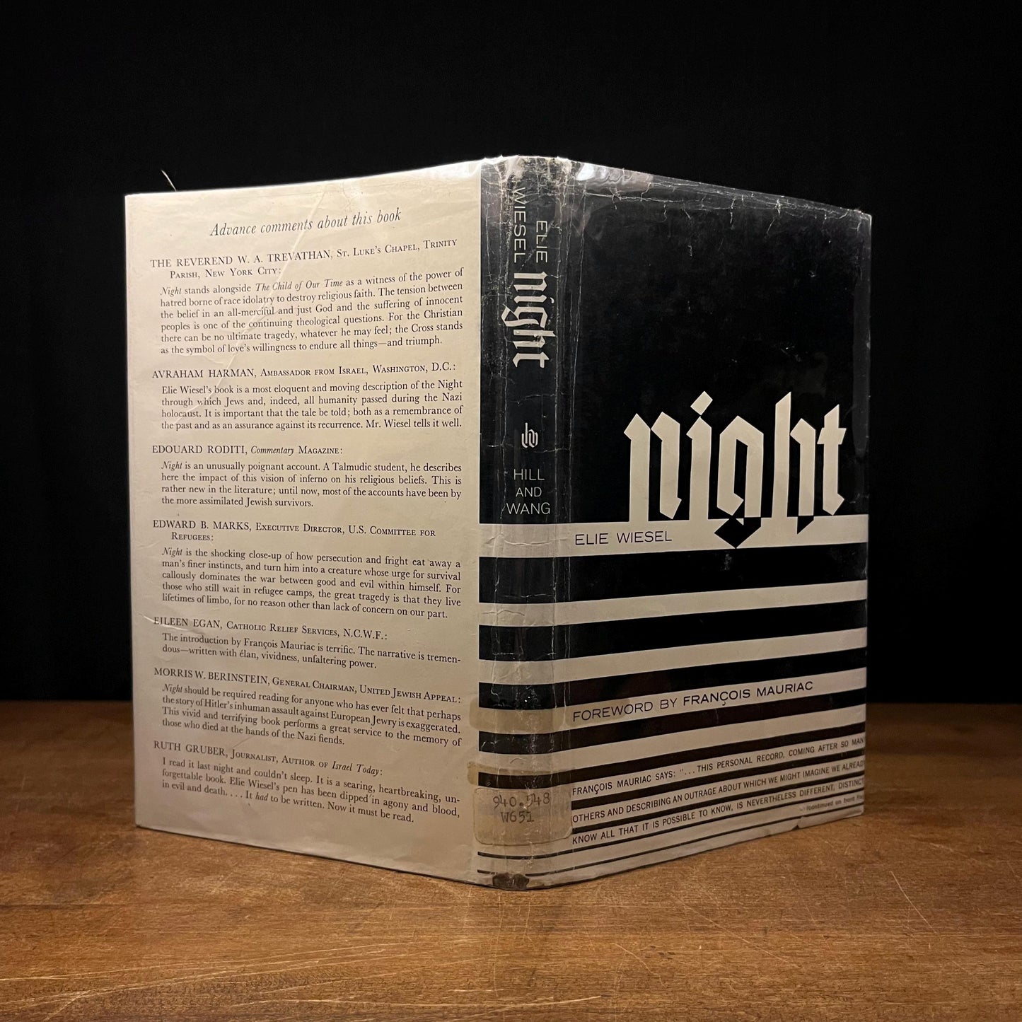 First Printing - Night by Elie Wiesel (First American Edition, 1960) Vintage Hardcover Book