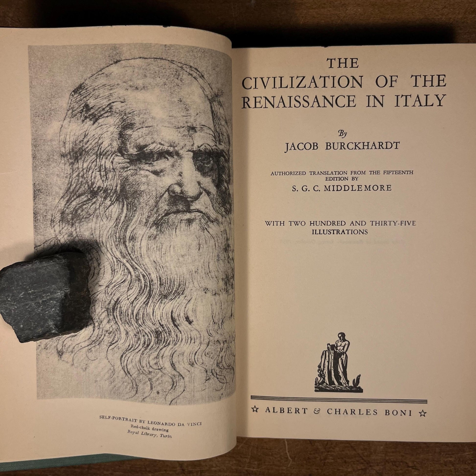 The Civilization of the Renaissance in Italy by Jacob Burckhardt (1935) Vintage Hardcover Book