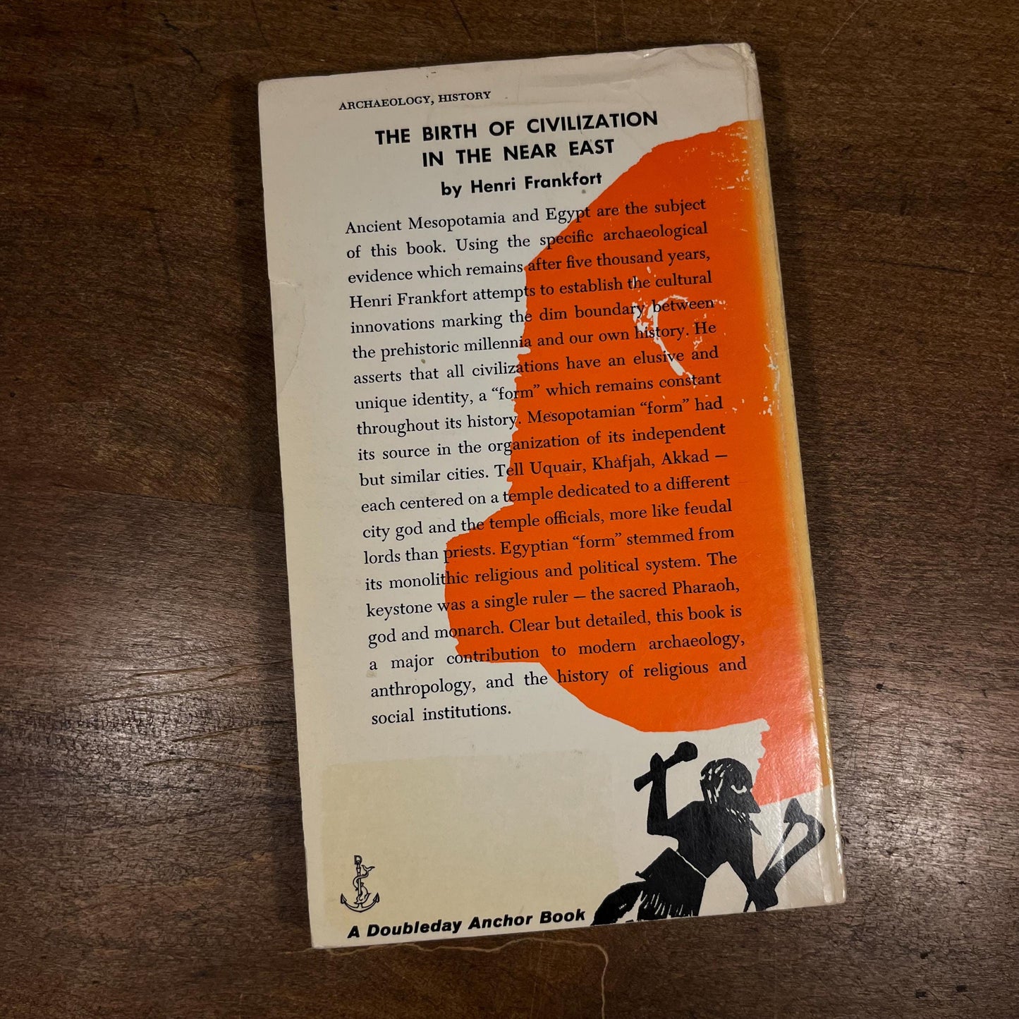 The Birth of Civilization in the Near East by Henri Frankfort (1956) Vintage Paperback Book