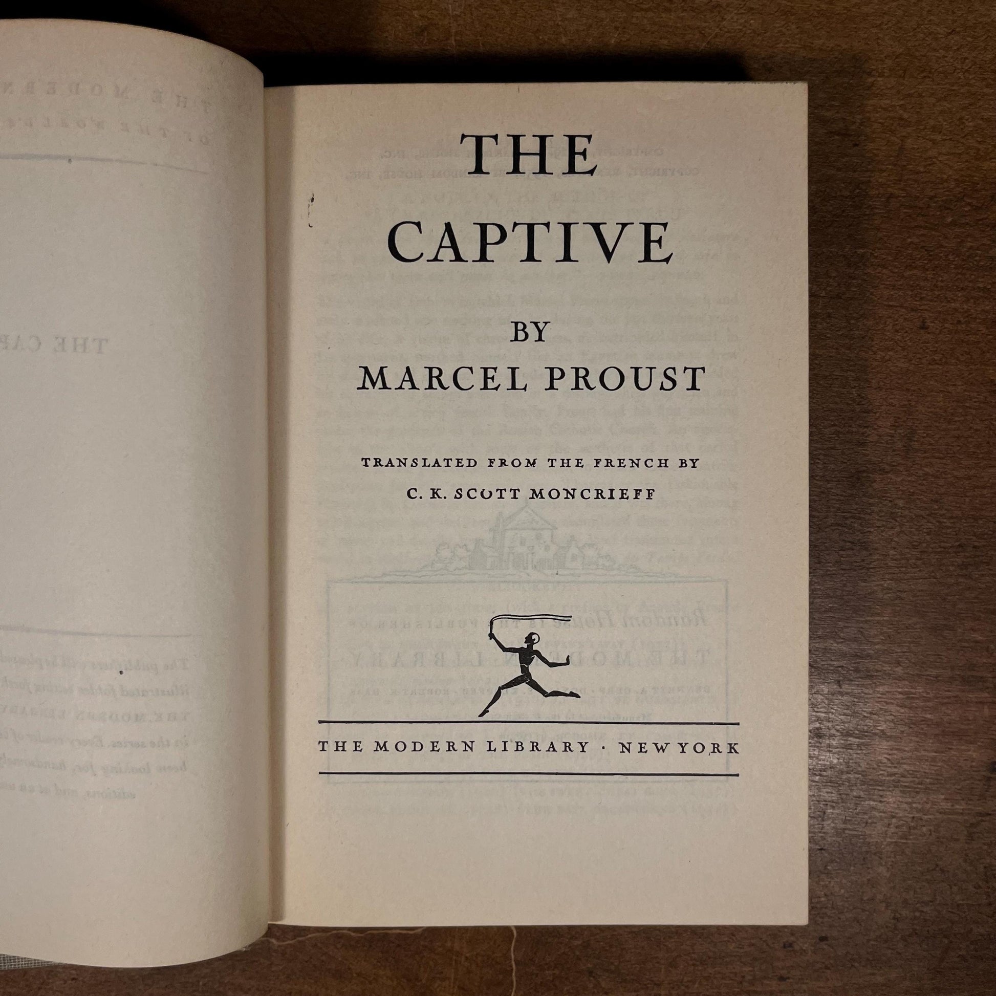 Modern Library - The Captive by Marcel Proust (1956) Vintage Hardcover Book