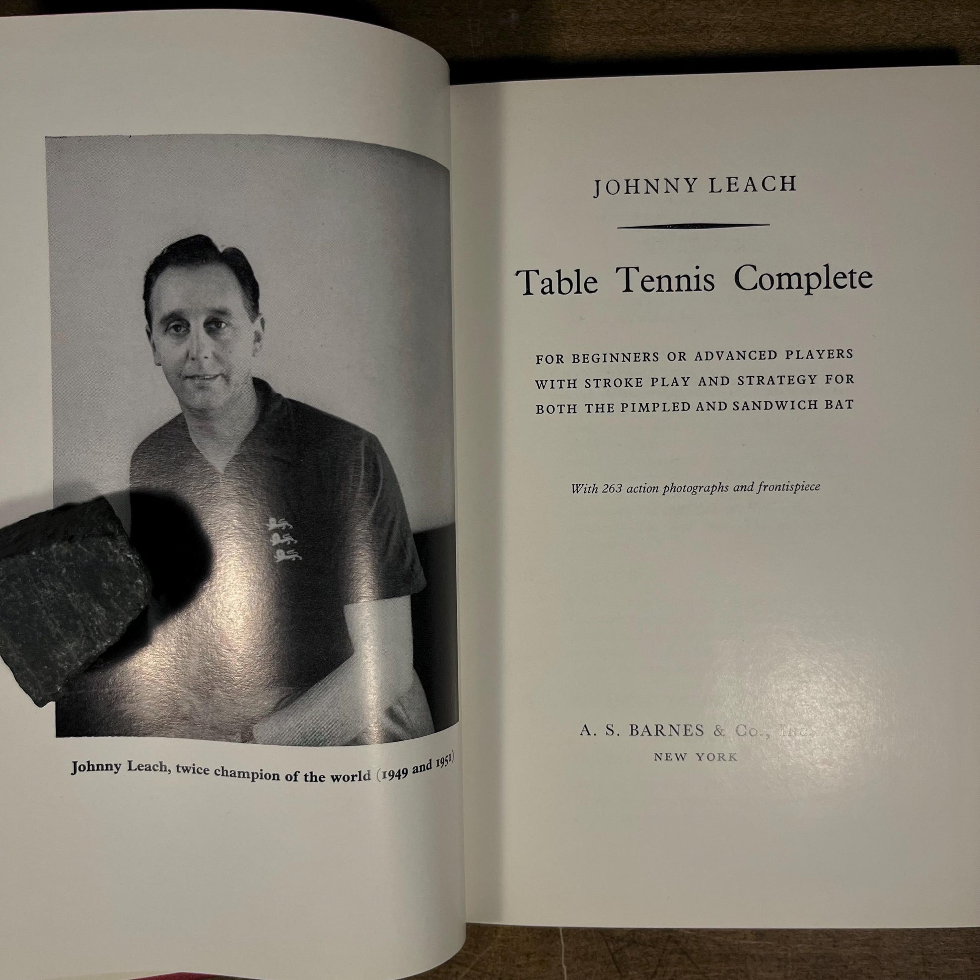 First Printing - Table Tennis Complete by Johnny Leach (1960) Vintage Hardcover Book