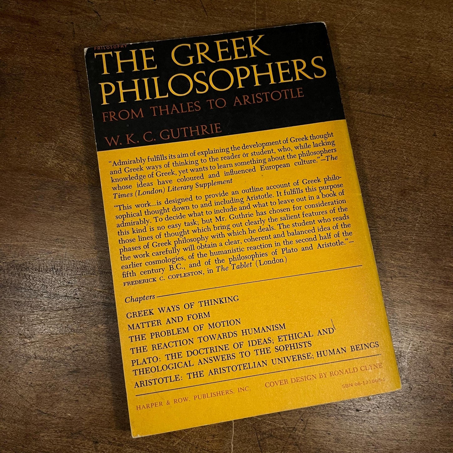 The Greek Philosophers: From Thales to Aristotle by W. K. C. Guthrie (1960) Vintage Paperback Book