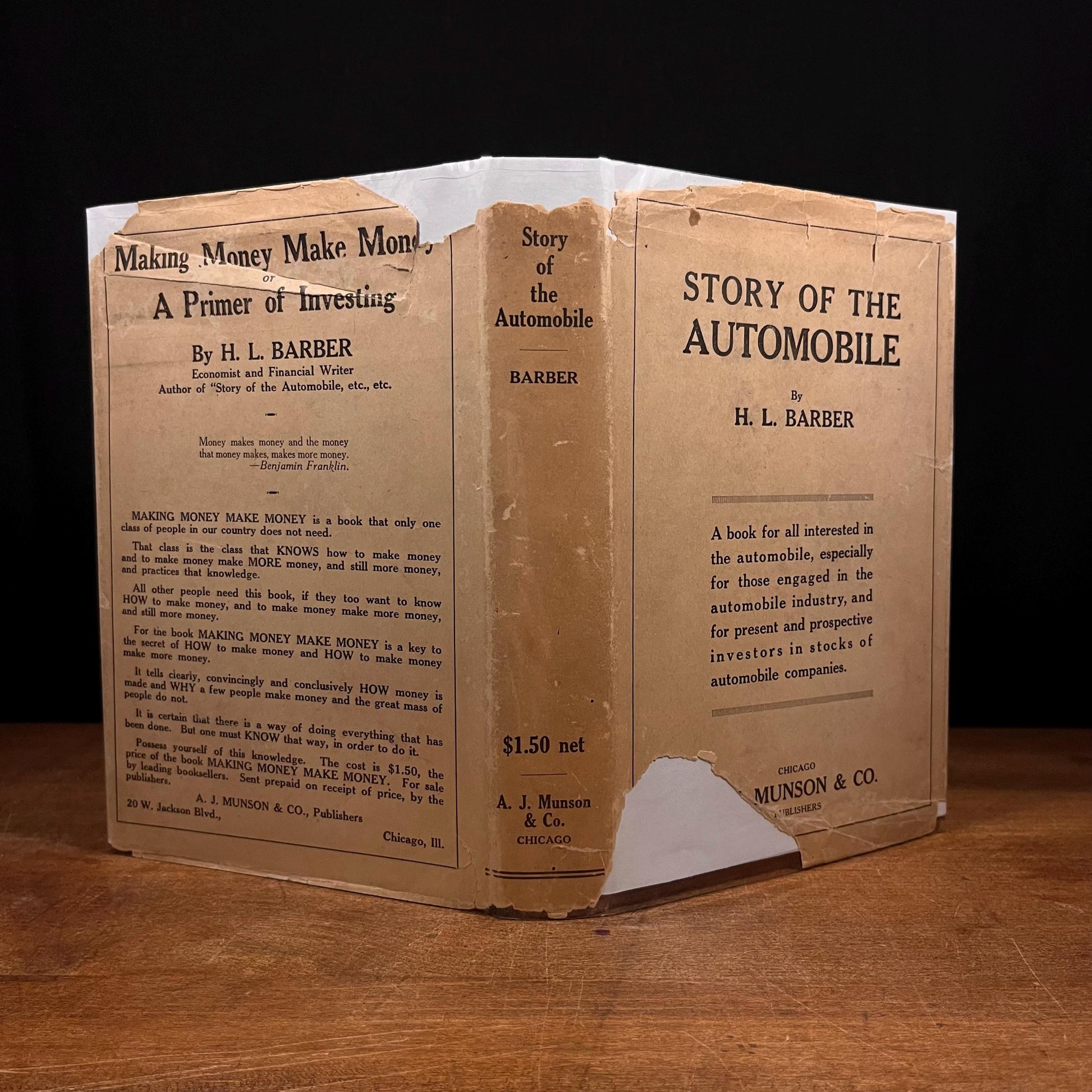 First Edition - The Story of the Automobile by H. L. Barber (1917) Vintage Hardcover Book