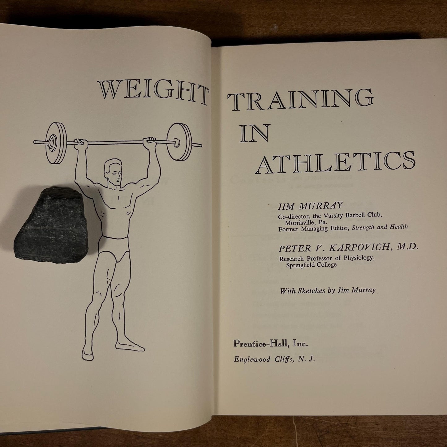 Third Printing - Weight Training in Athletics by James A. Murray and Peter Karpovoch (1959) Vintage Hardcover Book