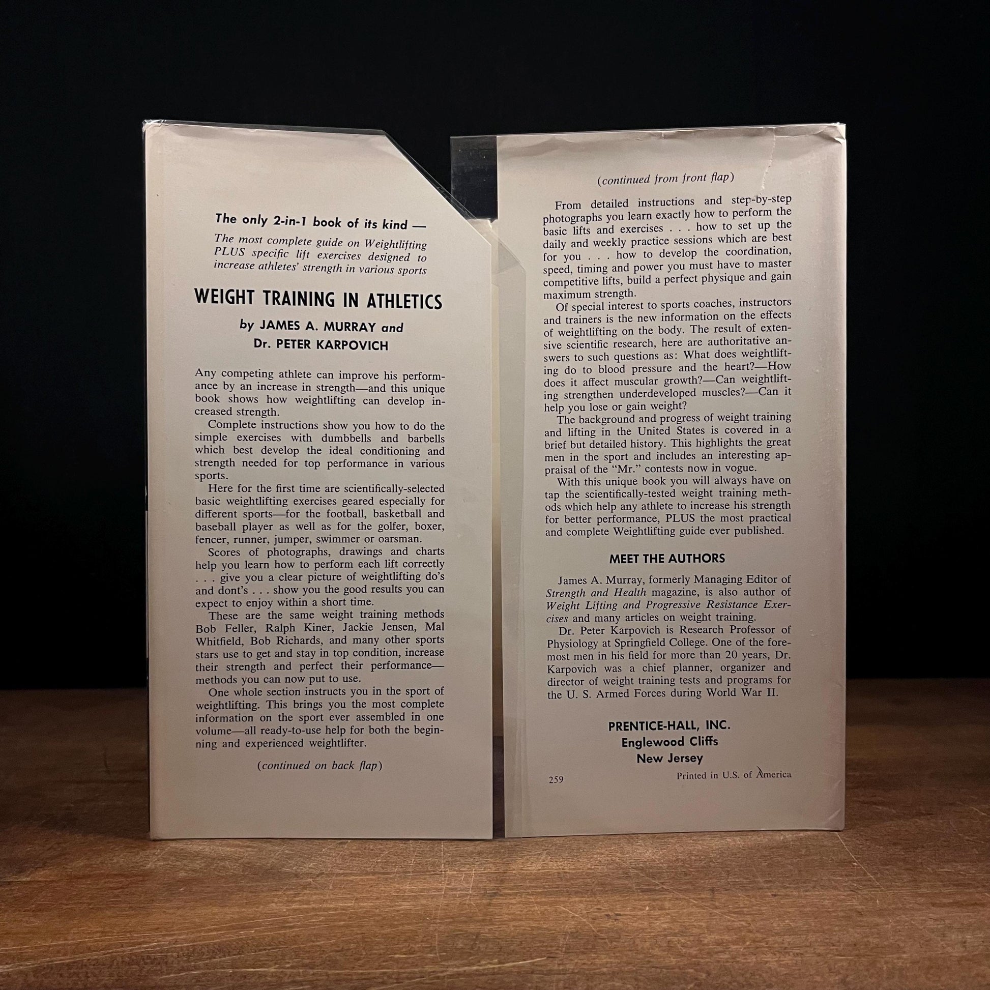 Third Printing - Weight Training in Athletics by James A. Murray and Peter Karpovoch (1959) Vintage Hardcover Book