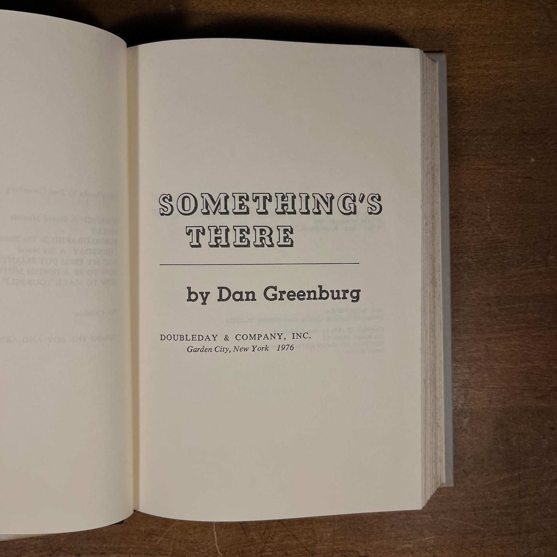 First Printing - Something’s There: My Adventures in the Occult by Dan Greenberg (1976) Vintage Hardcover Book