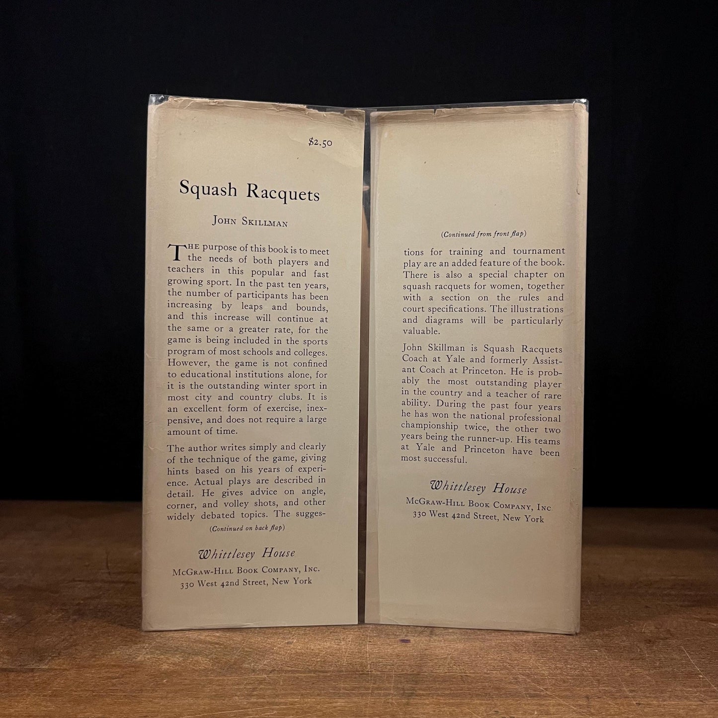 First Printing - Squash Racquets by John Skillman (1937) Vintage Hardcover Book