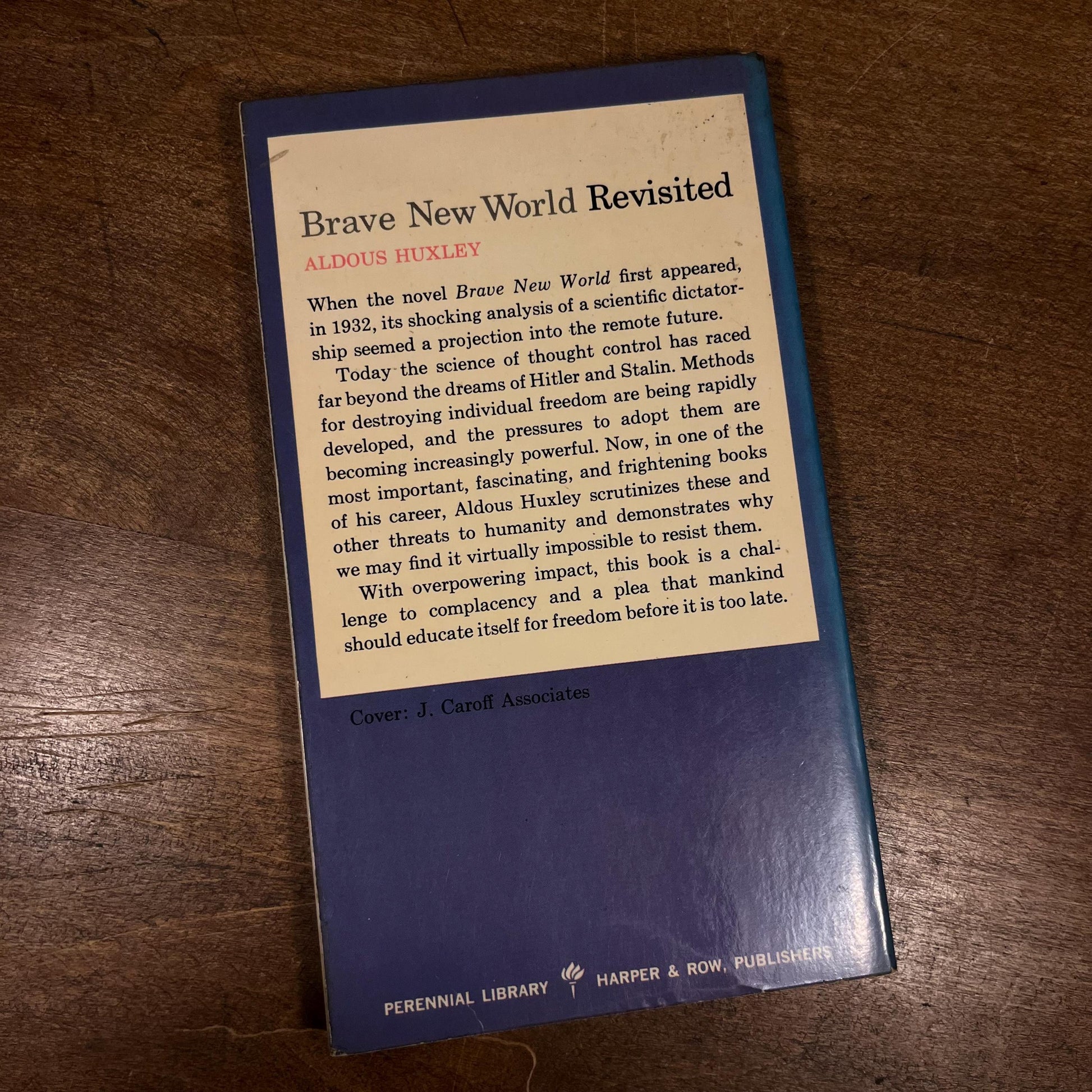 Brave New World Revisited by Aldous Huxley (1965) Vintage Paperback Book