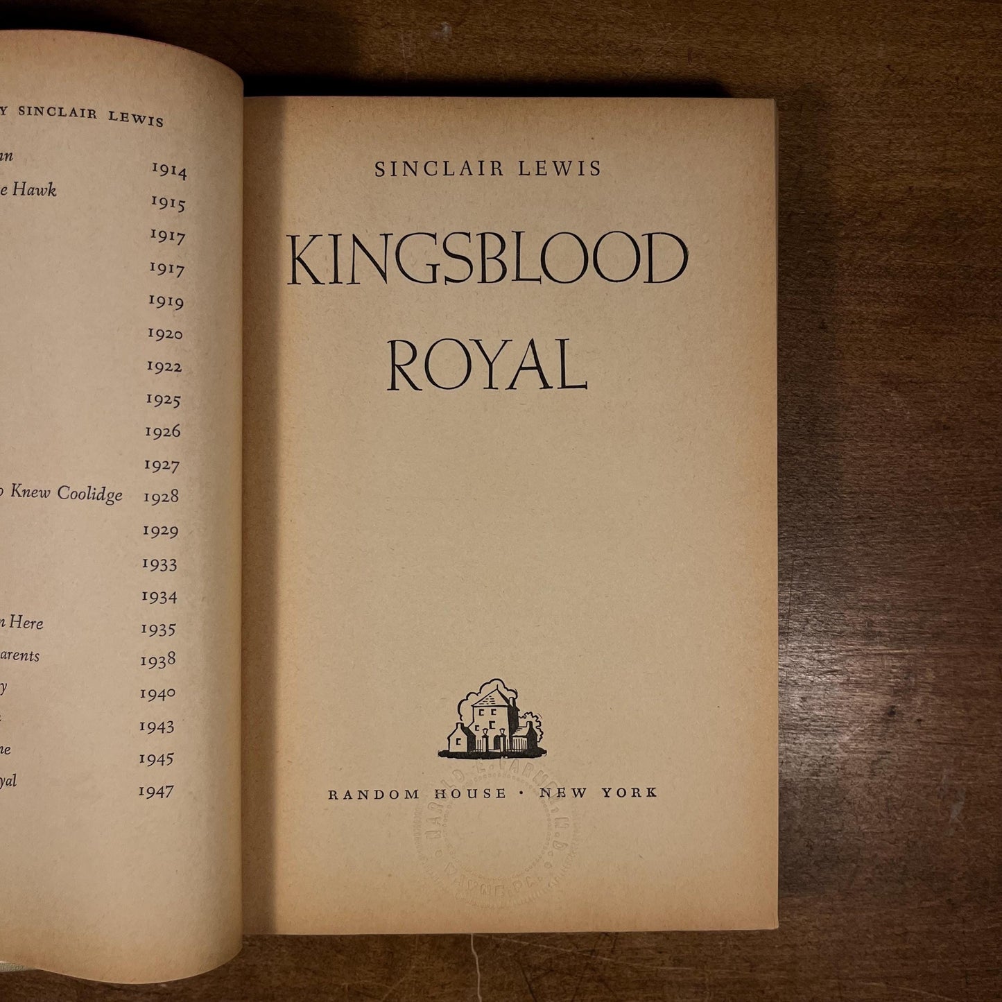 First Printing - Kingsblood Royal by Sinclair Lewis (1947) Vintage Hardcover Book