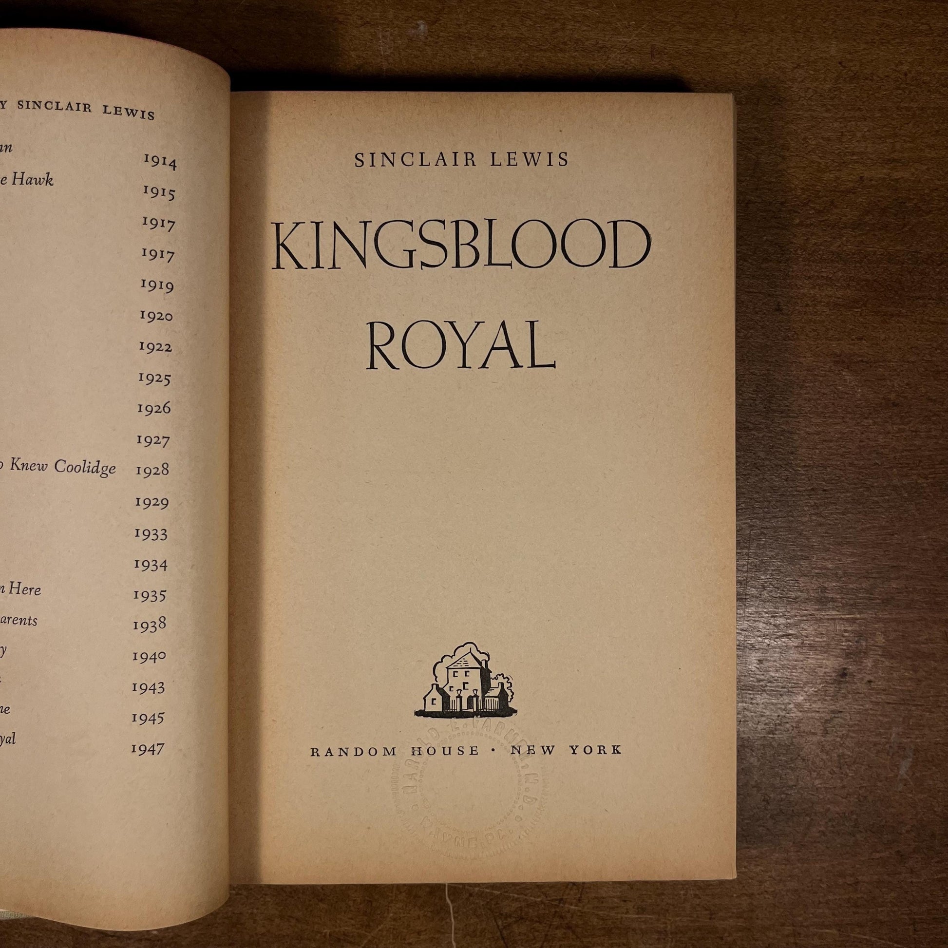 First Printing - Kingsblood Royal by Sinclair Lewis (1947) Vintage Hardcover Book