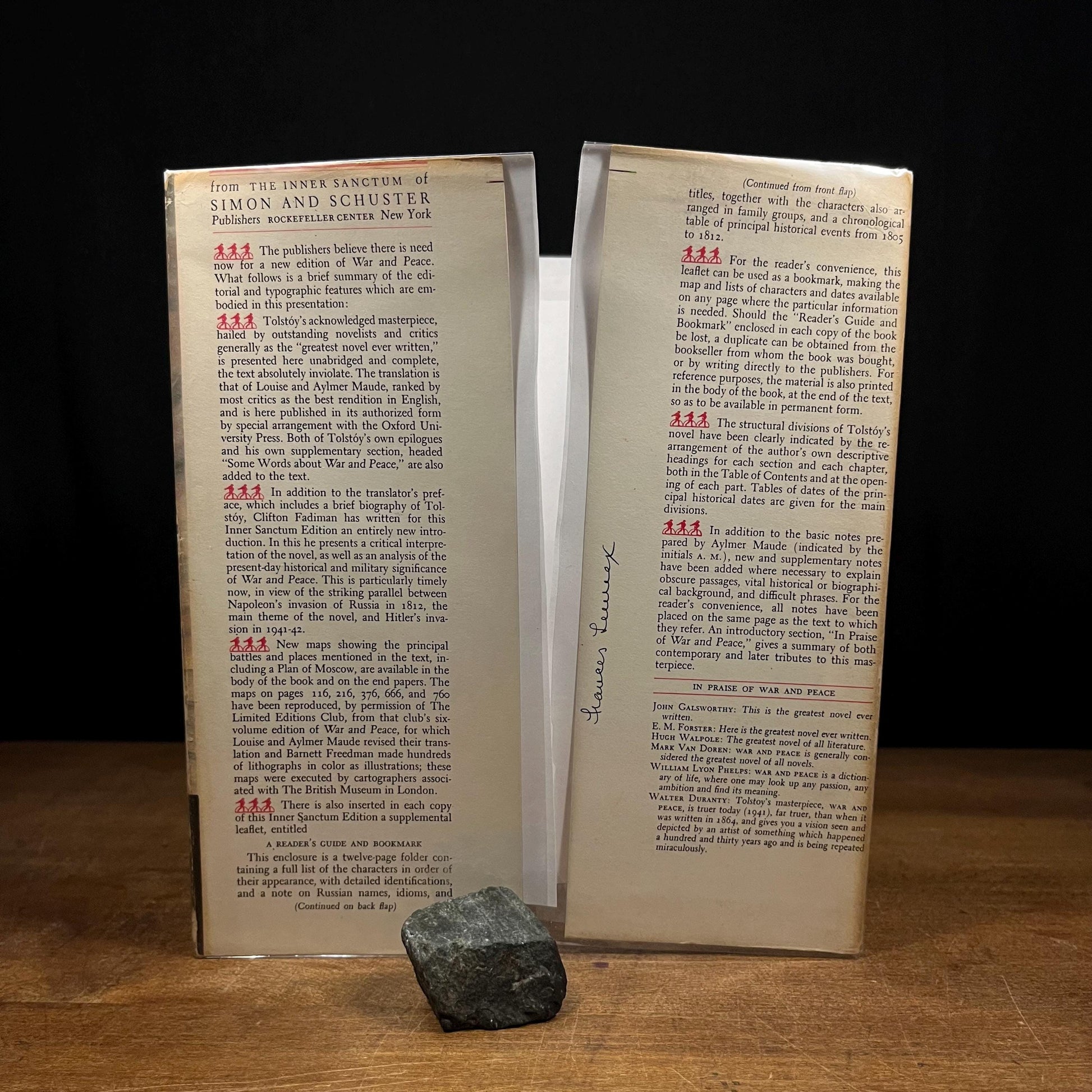 War and Peace by Leo Tolstoy (1958) Vintage Hardcover Book