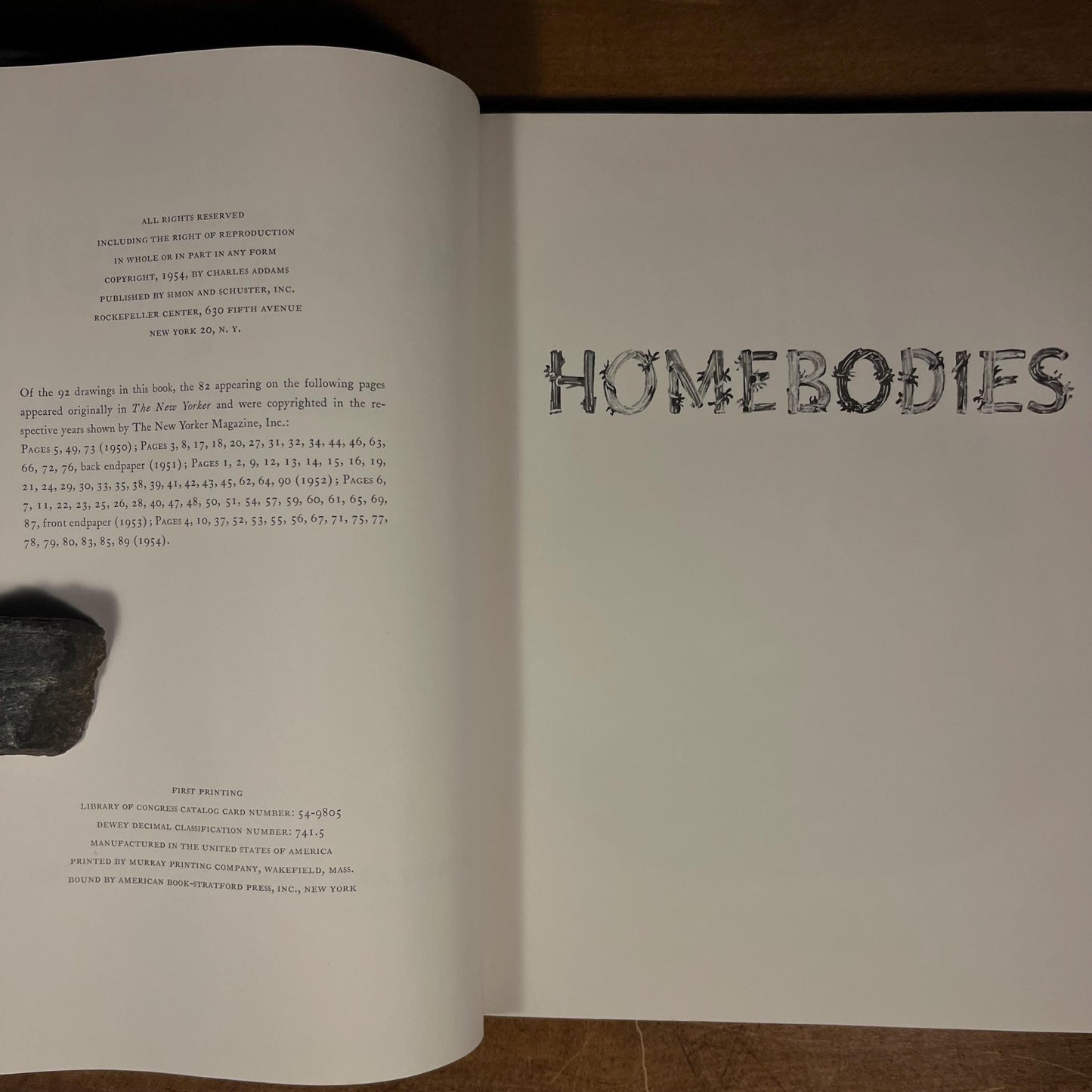 First Printing - Homebodies by Charles Addams (1954) Vintage Hardcover Book