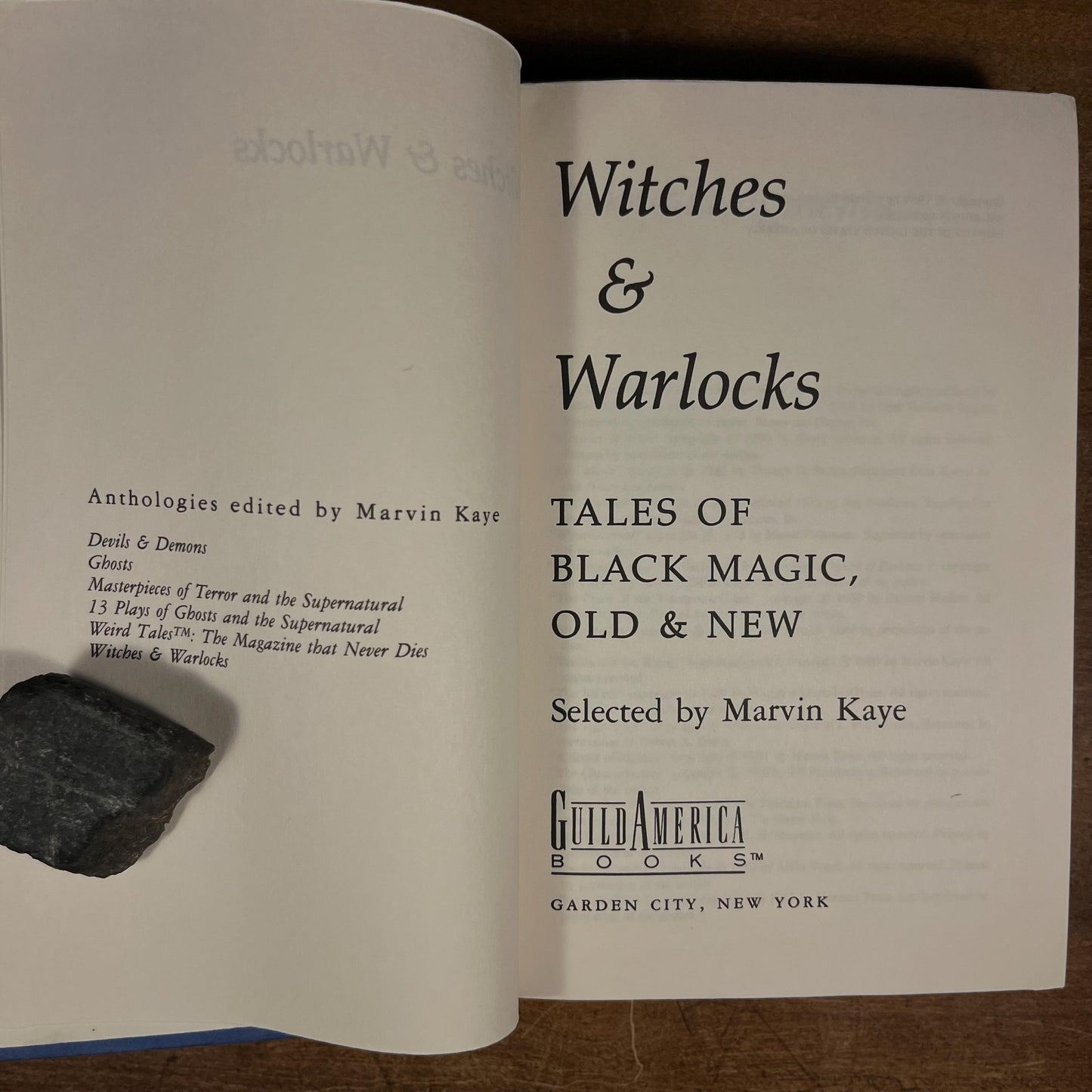 Witches & Warlocks: Tales of Black Magic, Old and New / Marvin Kaye (1989) Vintage Hardcover Book