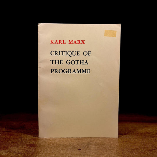 Critique of the Gotha Programme / Karl Marx (1972) Vintage Softcover Book
