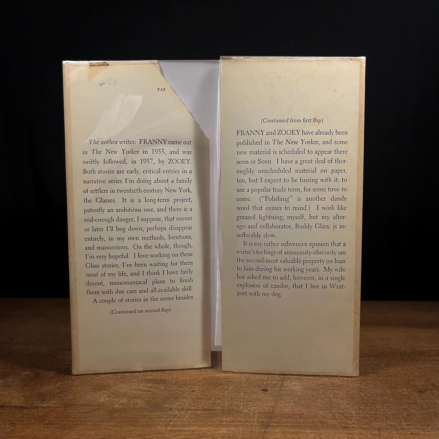 Early Printing - Franny and Zooey / J. D. Salinger (1961) Vintage Hardcover Book