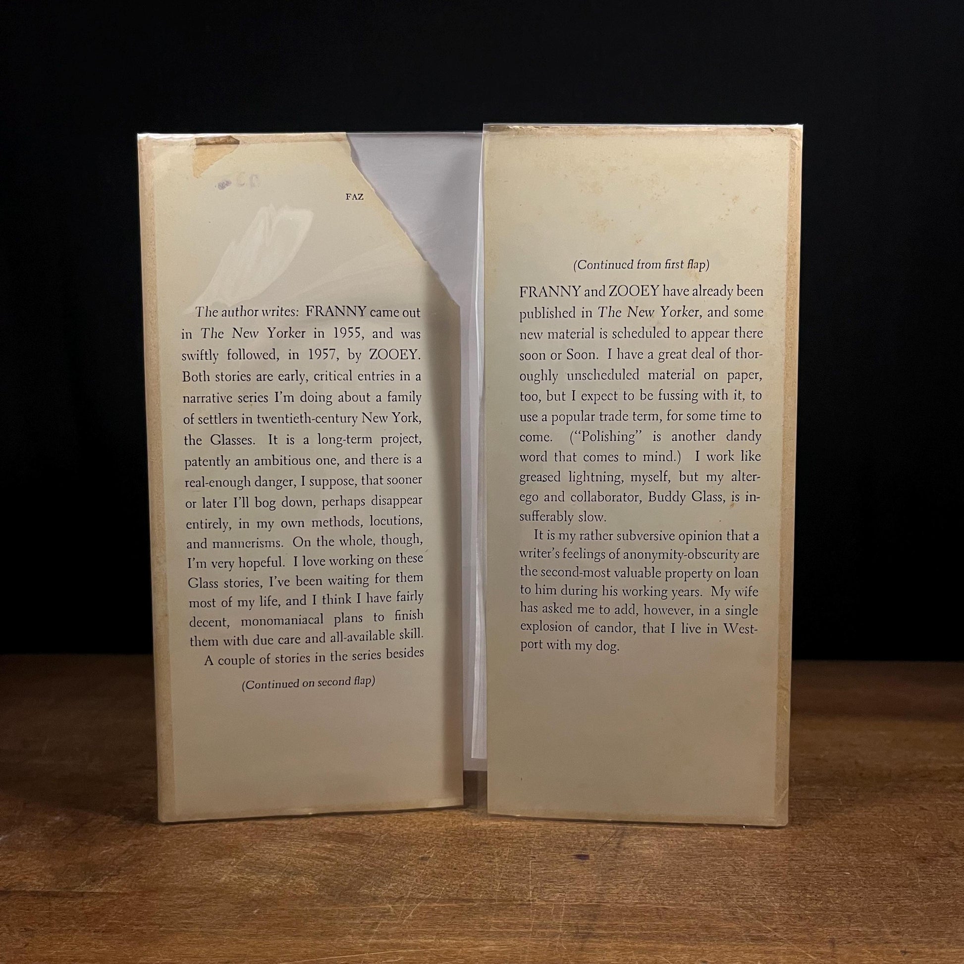 Early Printing - Franny and Zooey / J. D. Salinger (1961) Vintage Hardcover Book