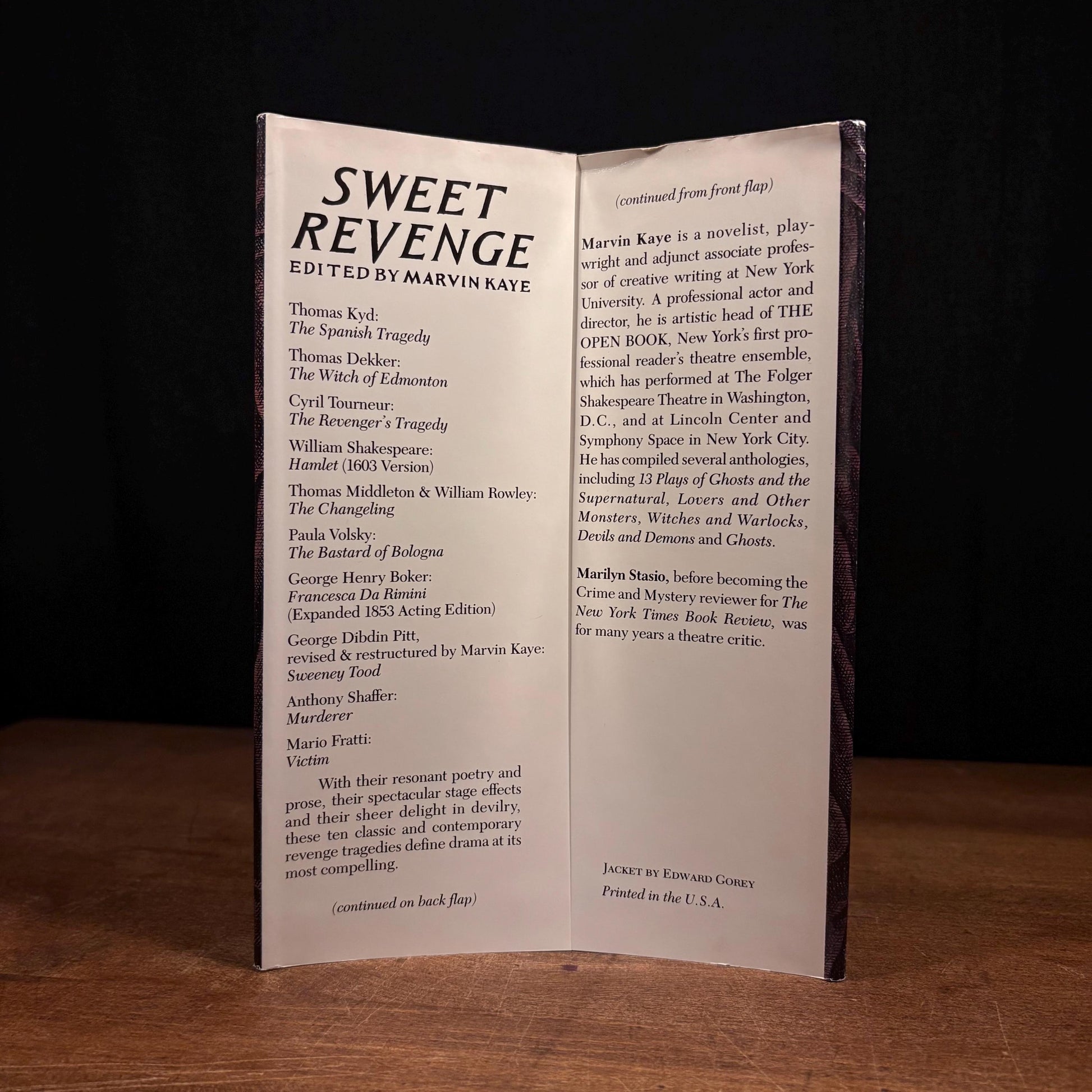 Sweet Revenge: 10 Plays of Bloody Murder / Marvin Kaye (1992) Vintage Hardcover Book