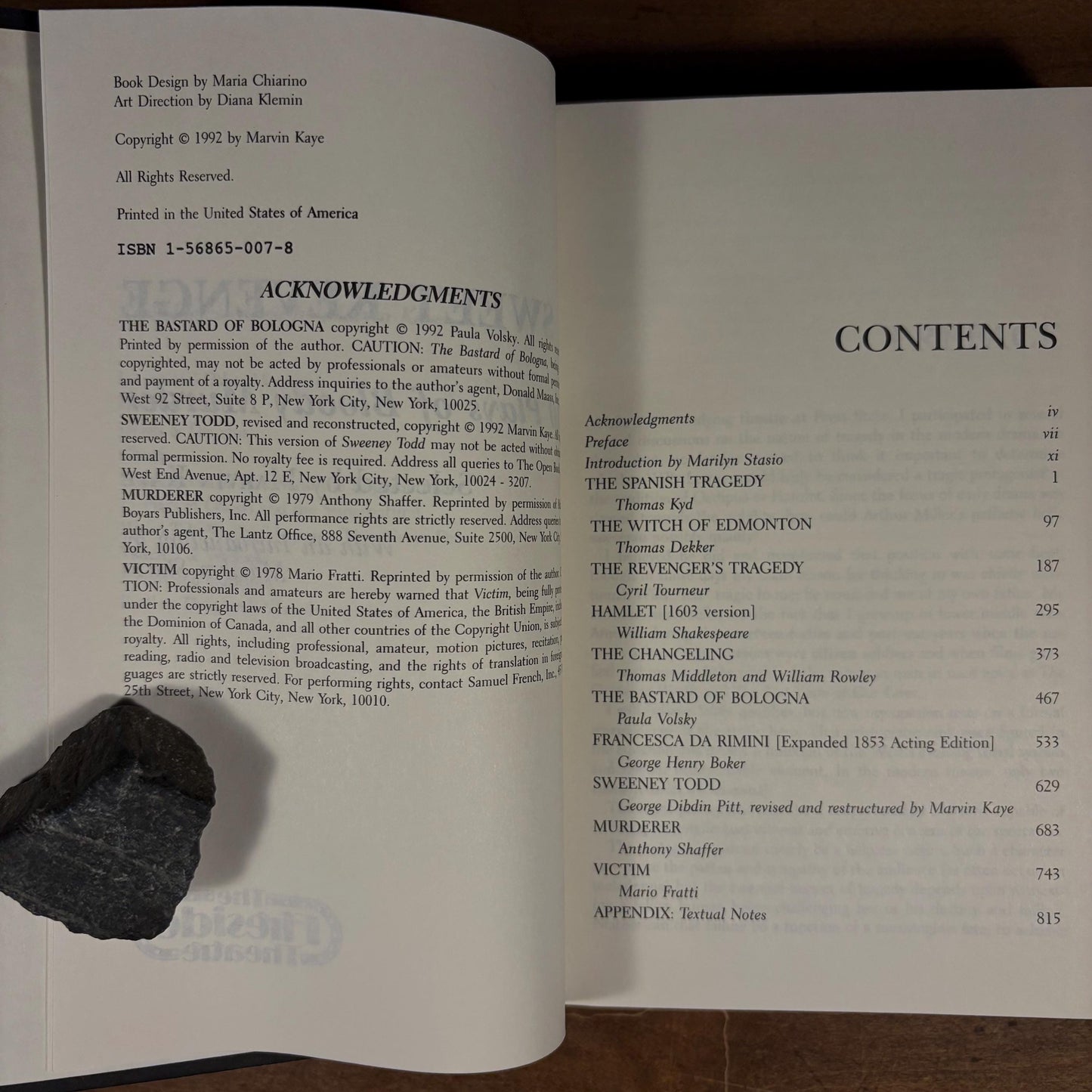 Sweet Revenge: 10 Plays of Bloody Murder / Marvin Kaye (1992) Vintage Hardcover Book