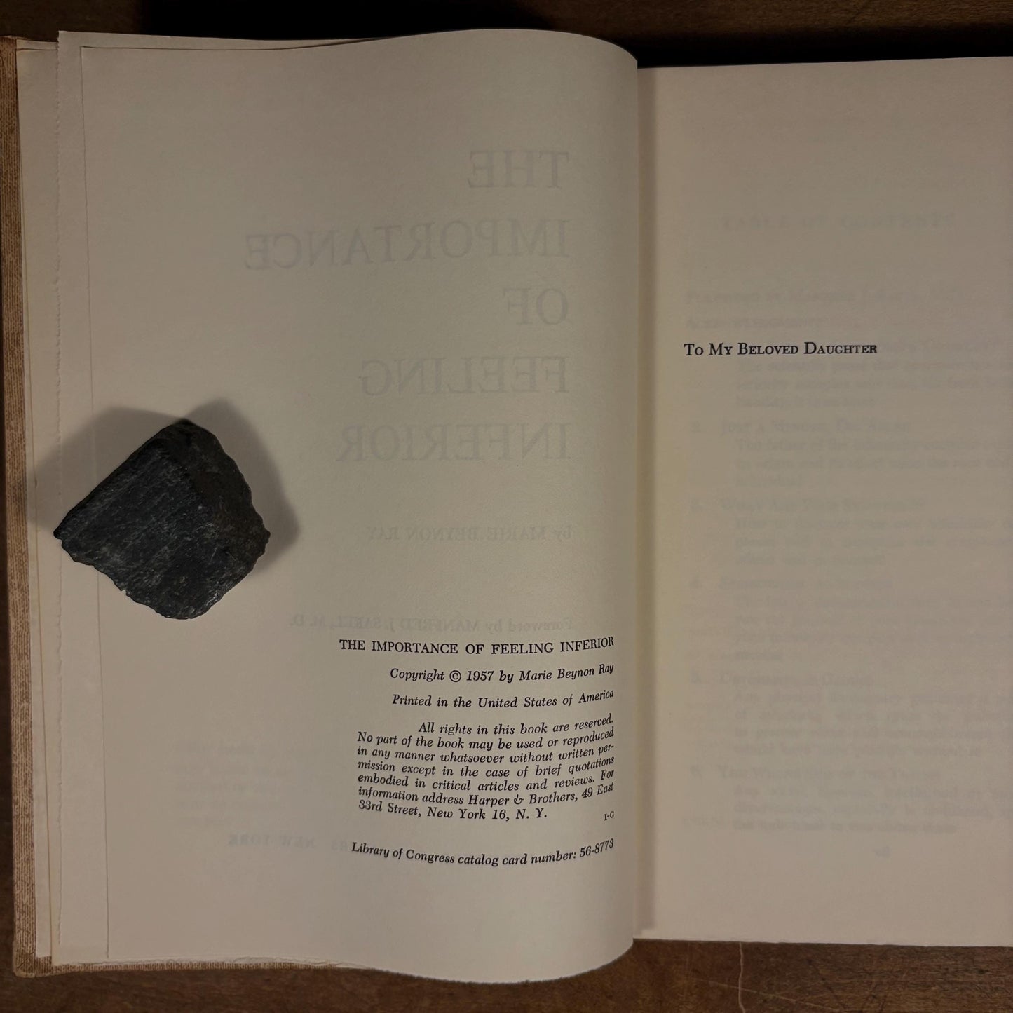 Early Printing - The Importance of Feeling Inferior / Marie Beynon Ray (1957) Vintage Hardcover Book