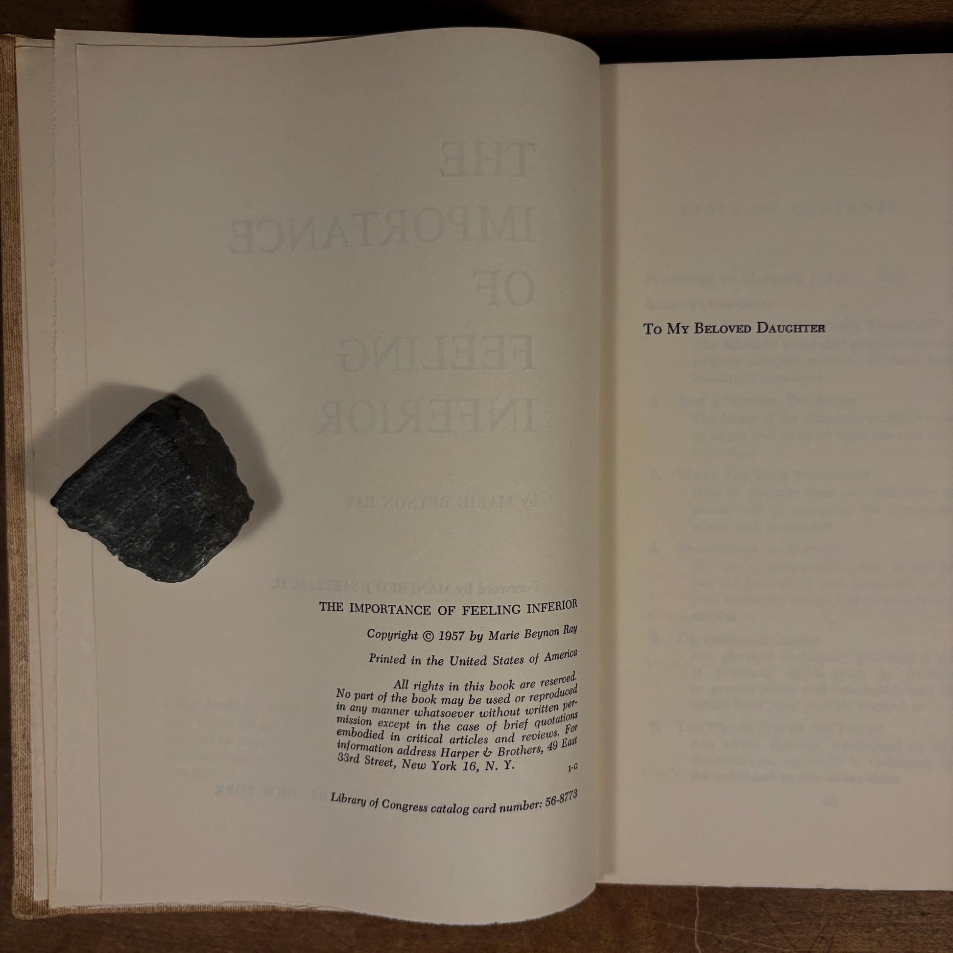 Early Printing - The Importance of Feeling Inferior / Marie Beynon Ray (1957) Vintage Hardcover Book