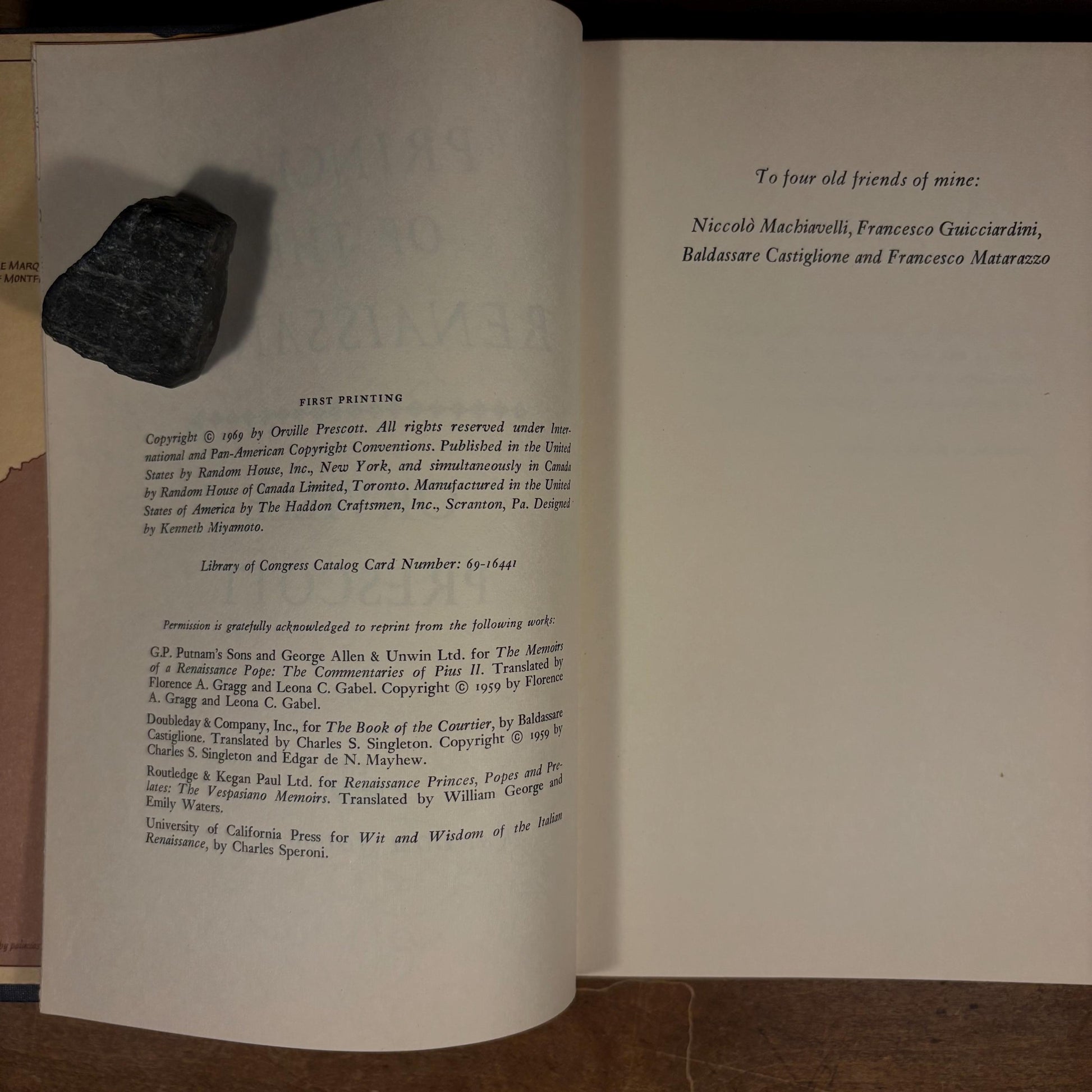 First Printing - Princes of the Renaissance / Orville Prescott (1969) Vintage Hardcover Book