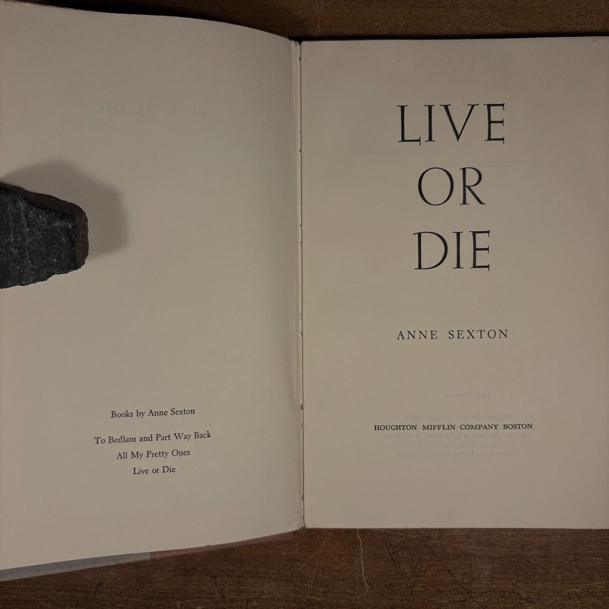 Early Printing - Live or Die / Anne Sexton (1966) Vintage Hardcover Book
